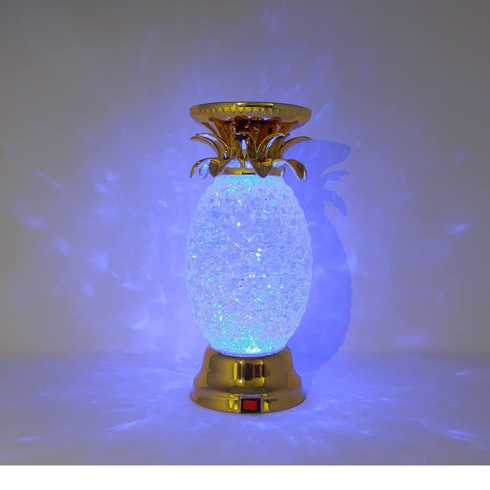 Colorful Pineapple Water Globe Glitter Swirl LED Candle Holder Pedestal Bath ...