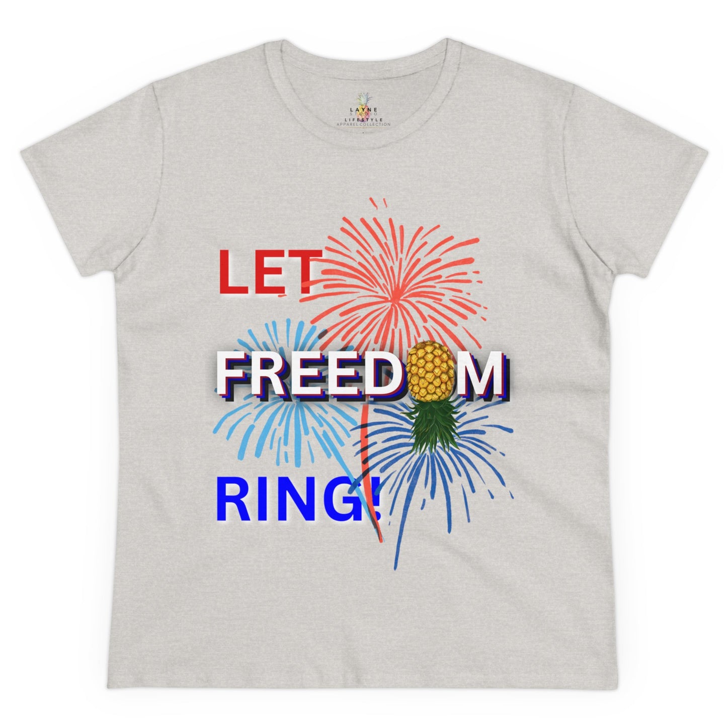 "Let Freedom Ring" Graphic Women's Midweight Cotton Tee