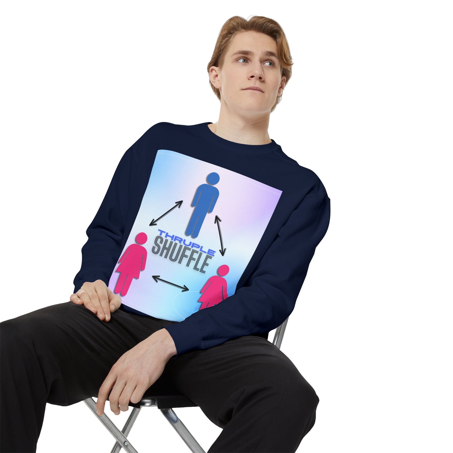 "Thruple Shuffle" Unisex Garment-Dyed Sweatshirt - LAYNE STUDIO