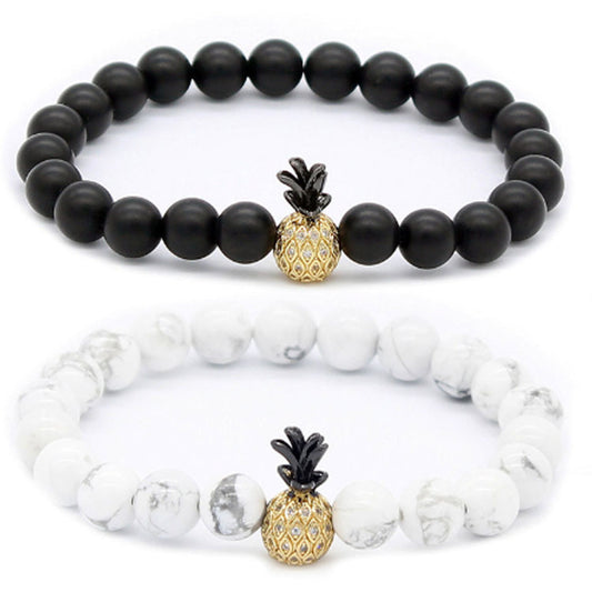 Pineapple Micro Inlaid Zircon Couple Bracelet