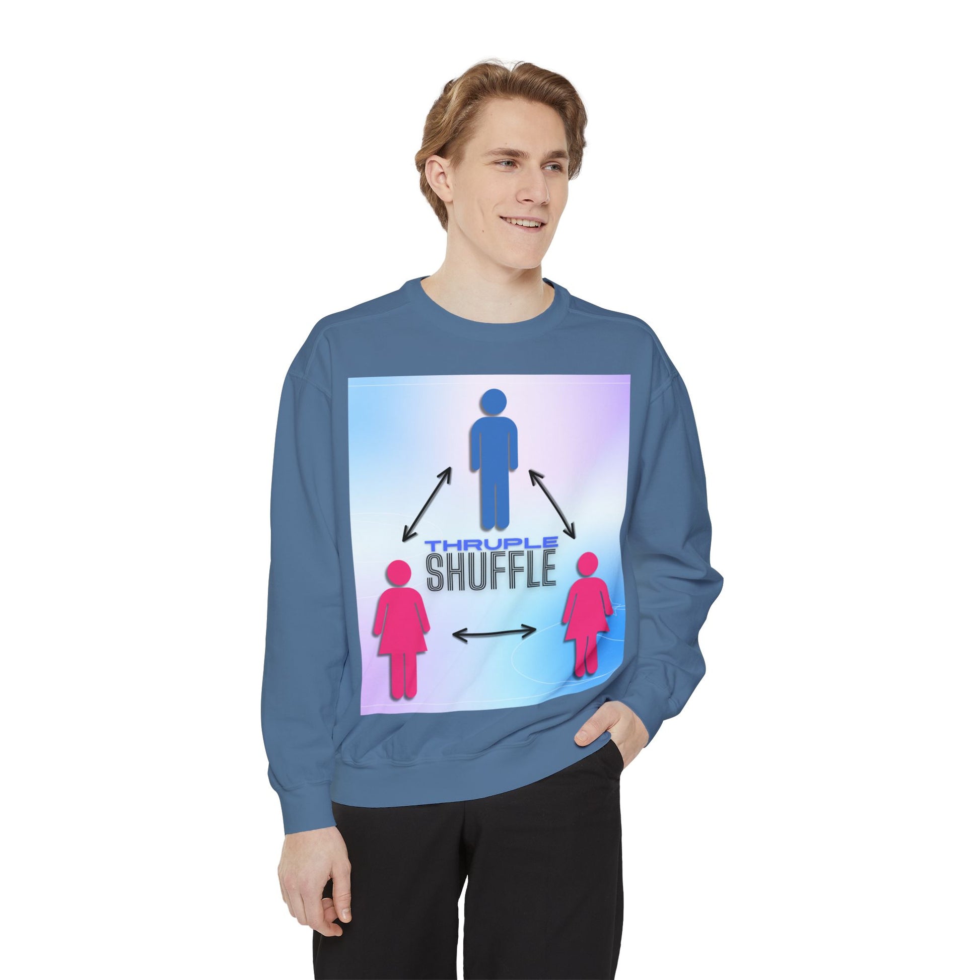 "Thruple Shuffle" Unisex Garment-Dyed Sweatshirt - LAYNE STUDIO