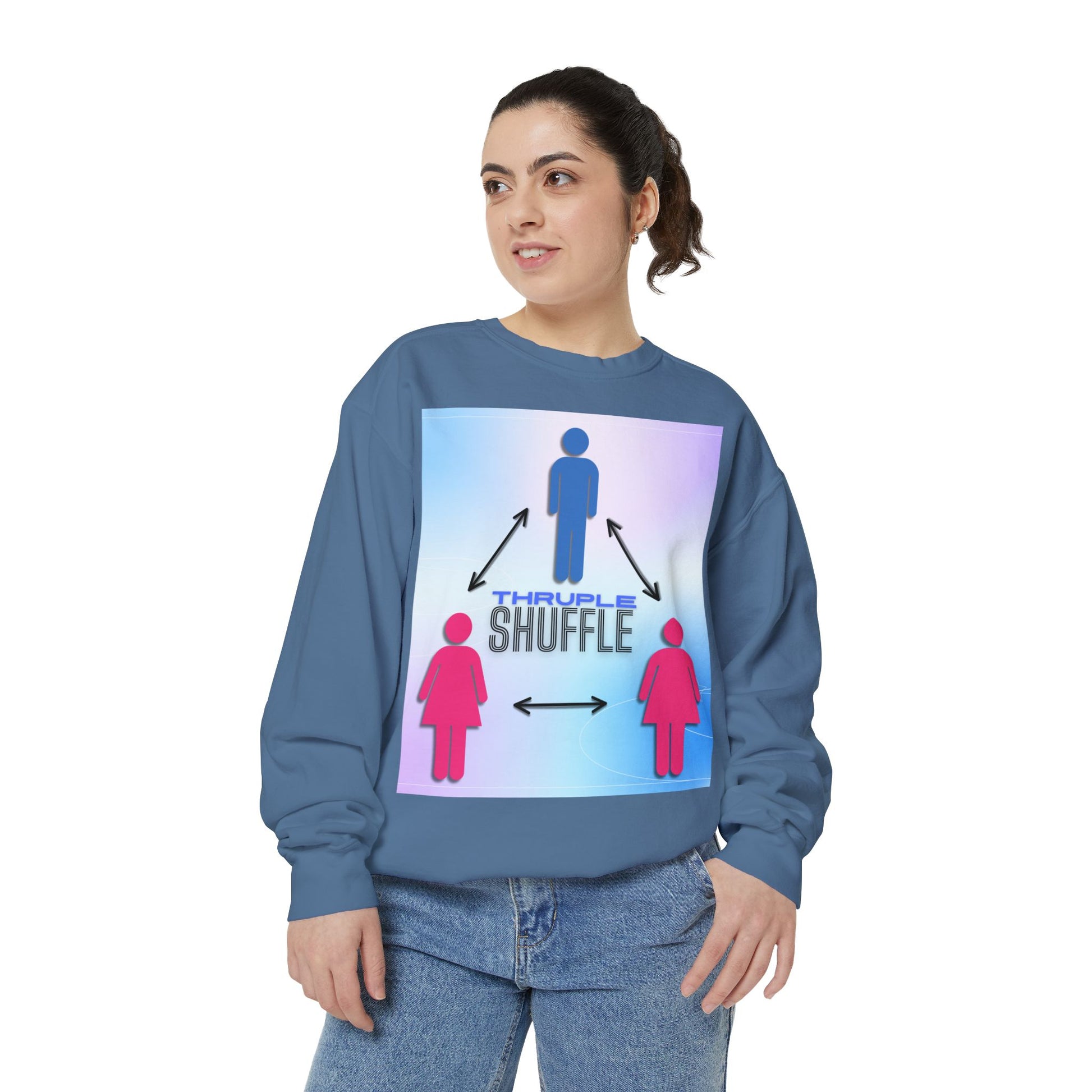 "Thruple Shuffle" Unisex Garment-Dyed Sweatshirt - LAYNE STUDIO