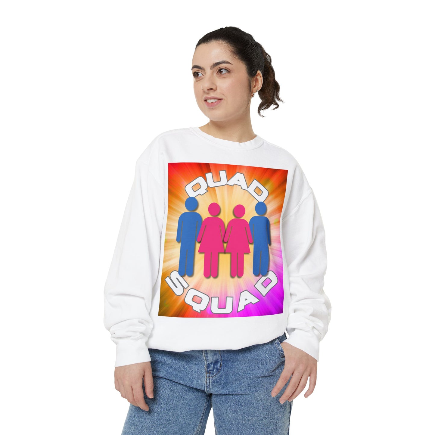 "Quad Squad" Unisex Garment-Dyed Sweatshirt