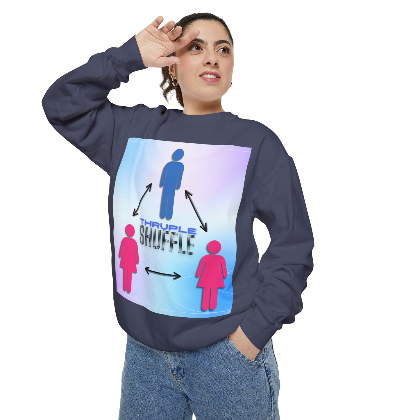 "Thruple Shuffle" Unisex Garment-Dyed Sweatshirt - LAYNE STUDIO