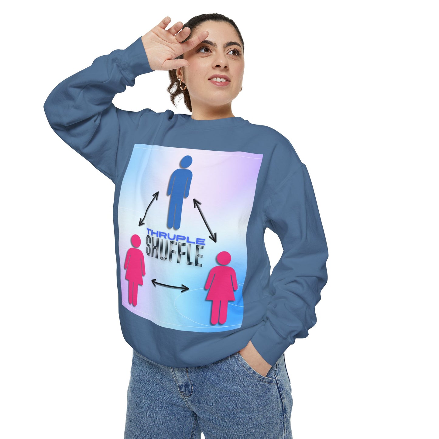 "Thruple Shuffle" Unisex Garment-Dyed Sweatshirt - LAYNE STUDIO