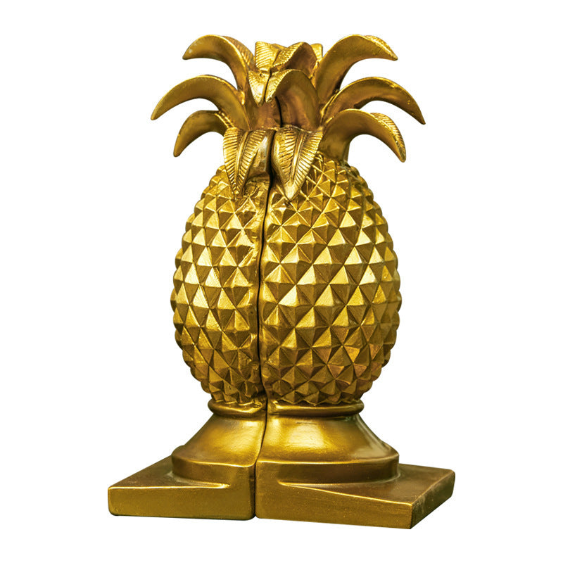 Gold Pineapple Book File Bookends
