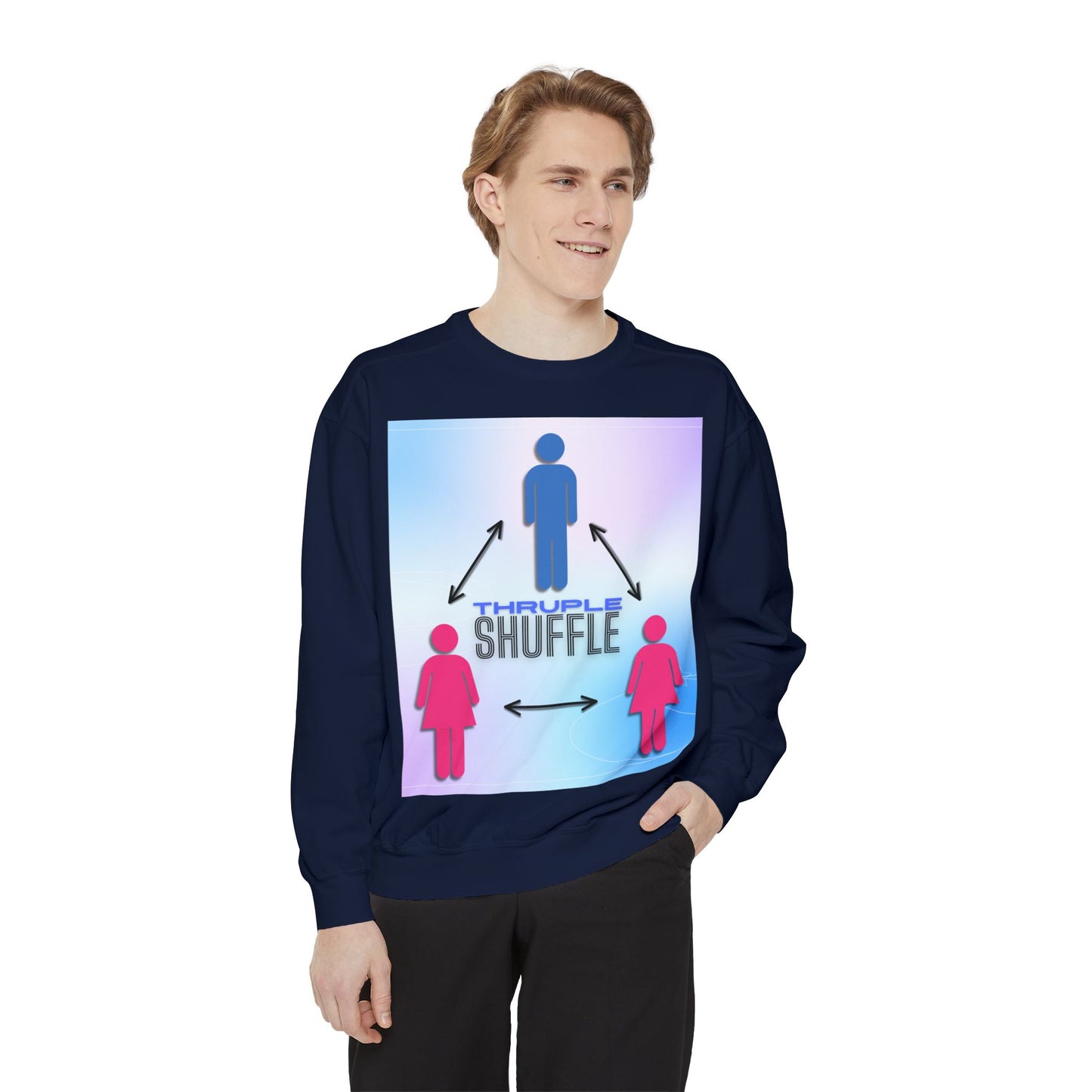 "Thruple Shuffle" Unisex Garment-Dyed Sweatshirt - LAYNE STUDIO