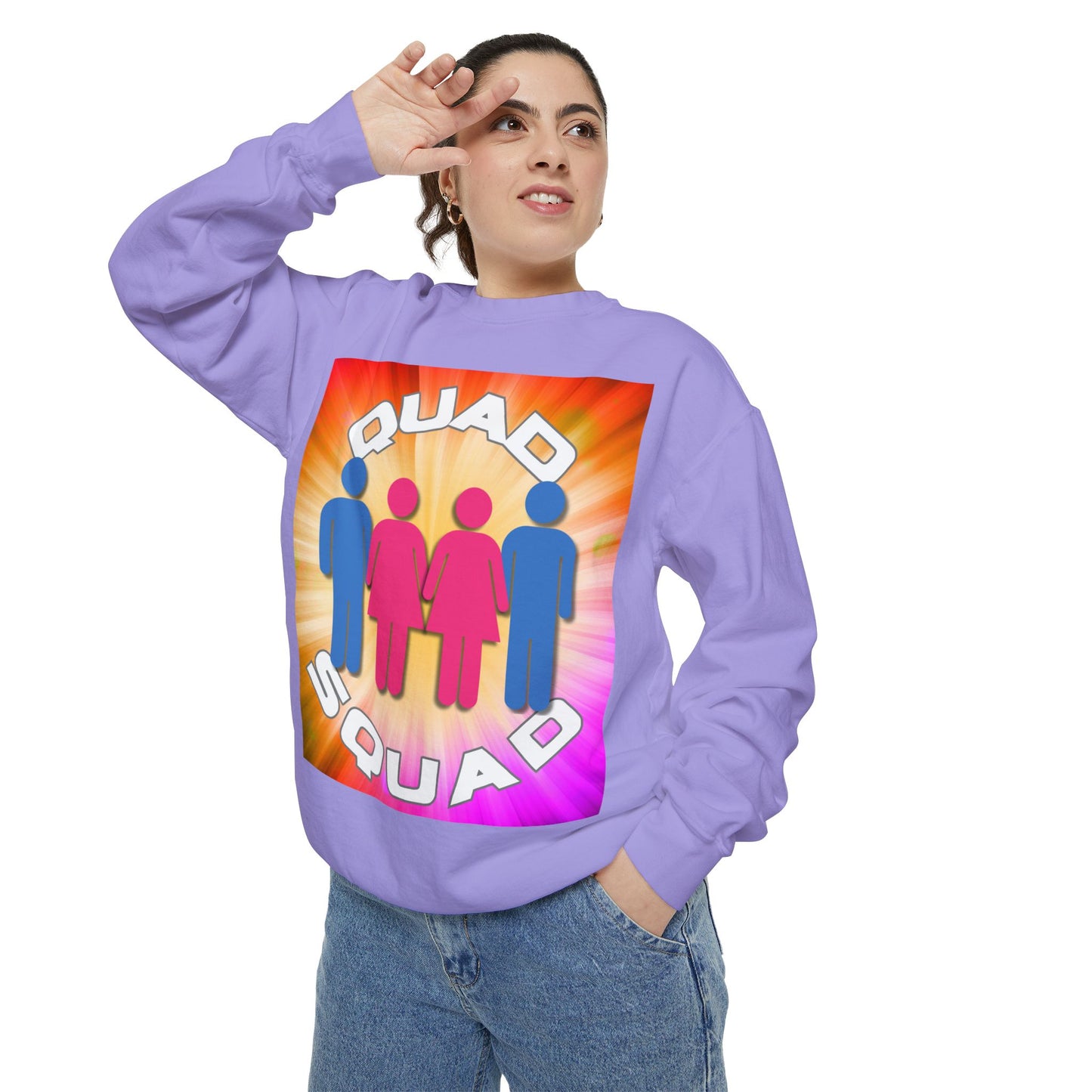 "Quad Squad" Unisex Garment-Dyed Sweatshirt