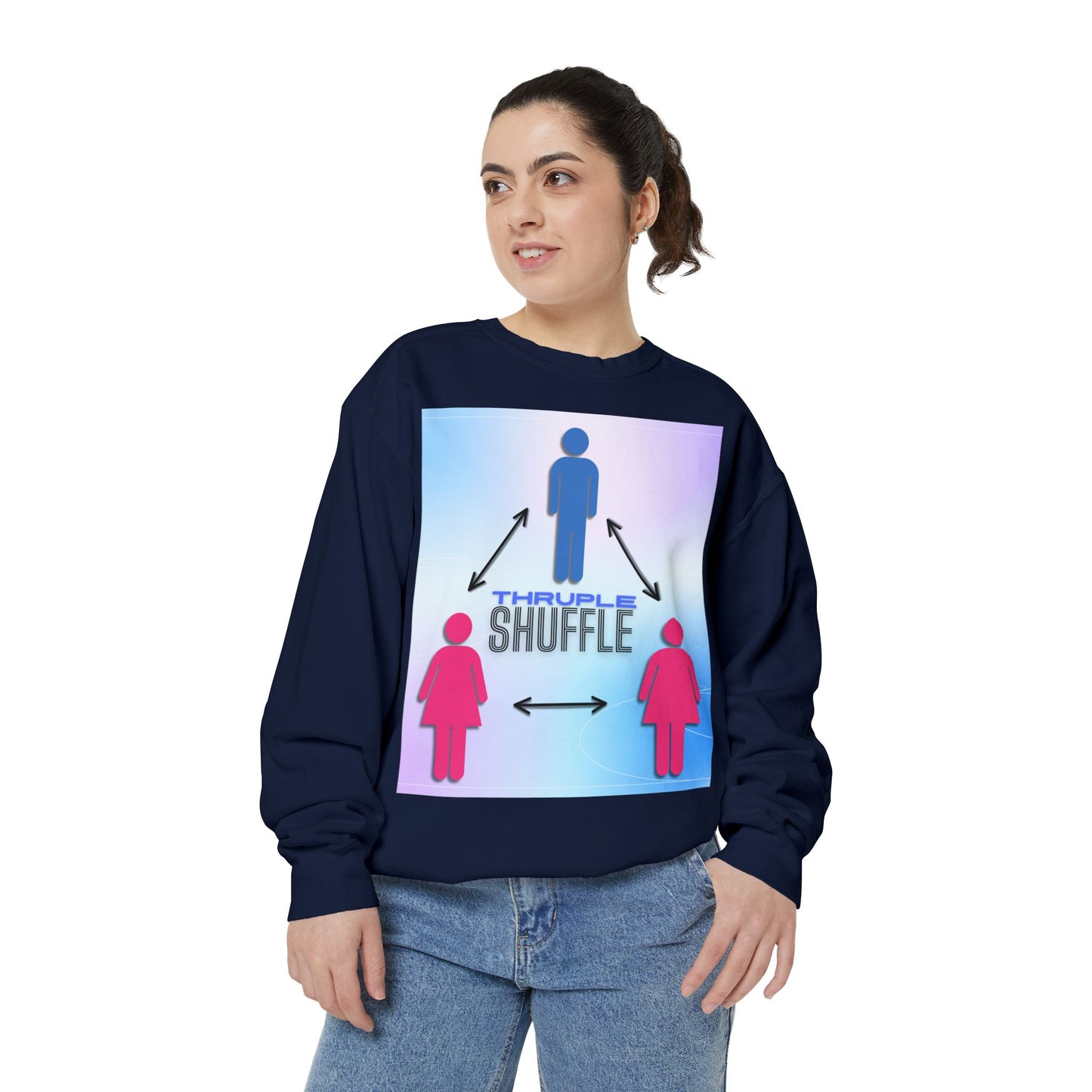 "Thruple Shuffle" Unisex Garment-Dyed Sweatshirt - LAYNE STUDIO