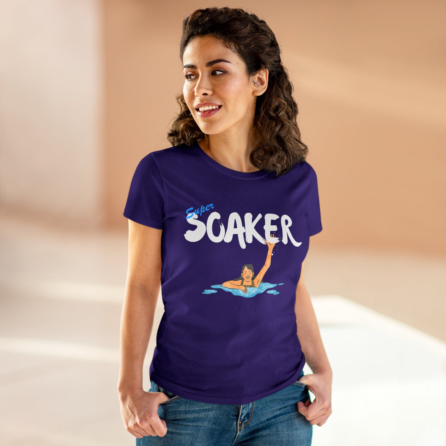 "Super Soaker" Puddle Graphic Women's Midweight Cotton Tee