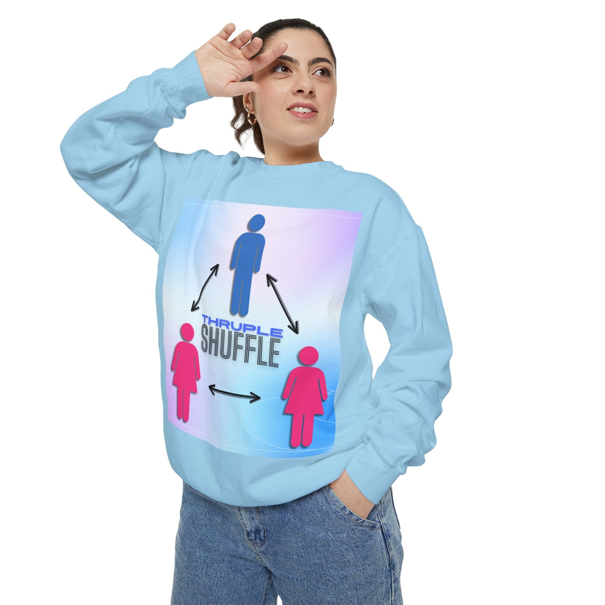 "Thruple Shuffle" Unisex Garment-Dyed Sweatshirt - LAYNE STUDIO