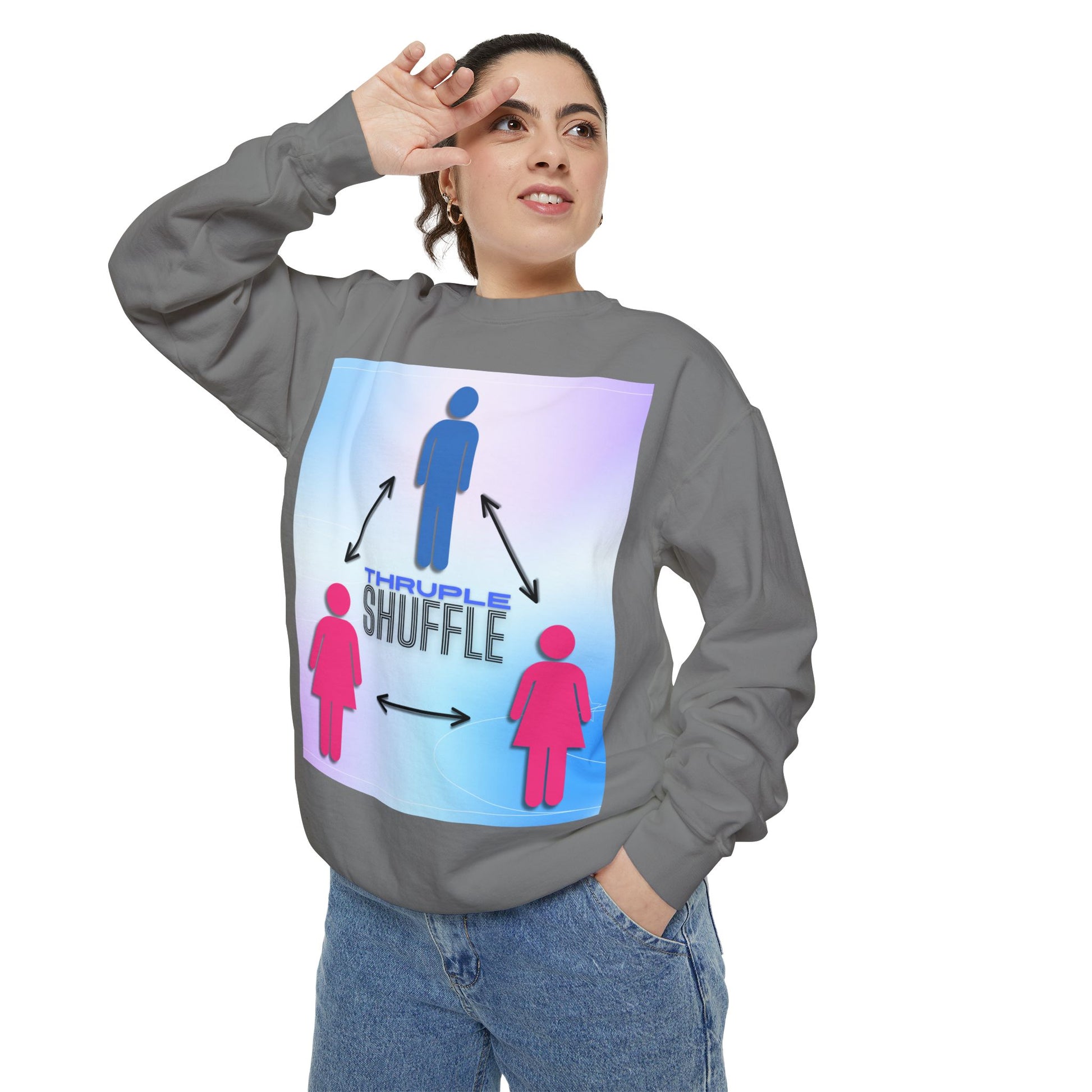 "Thruple Shuffle" Unisex Garment-Dyed Sweatshirt - LAYNE STUDIO