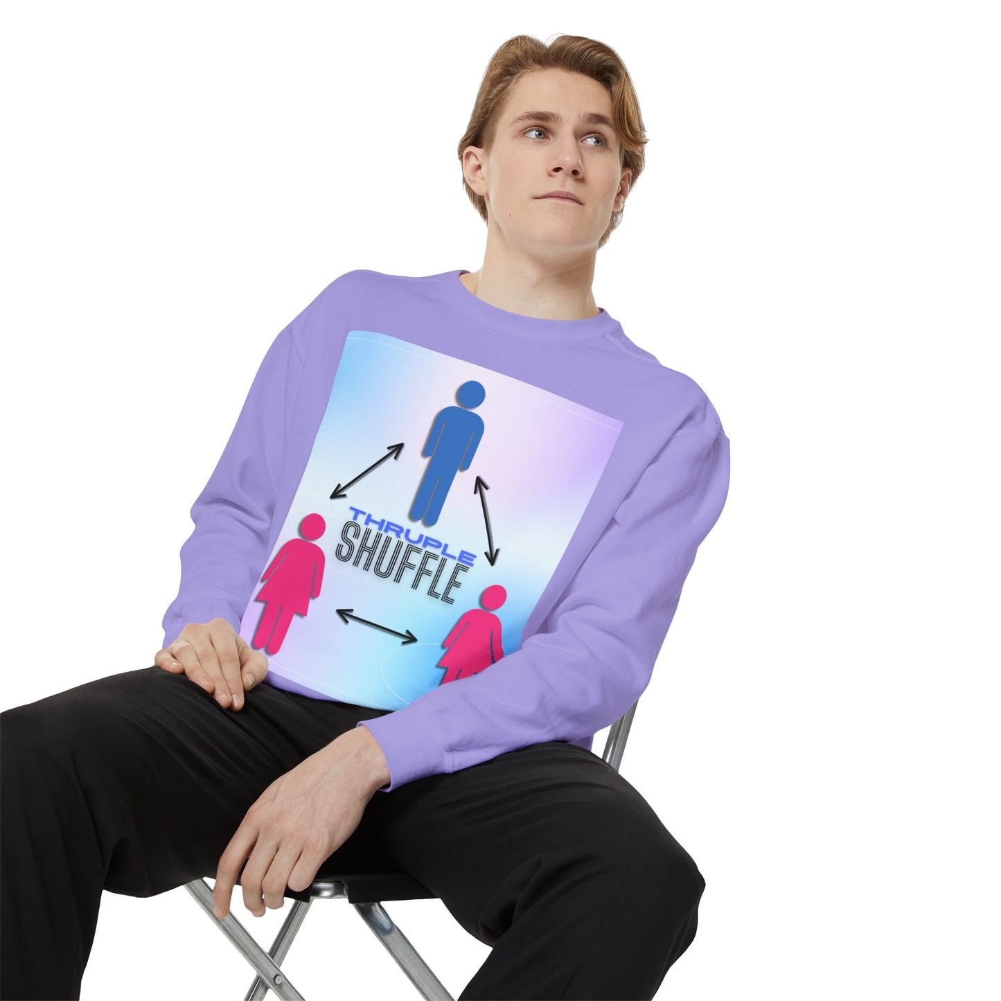 "Thruple Shuffle" Unisex Garment-Dyed Sweatshirt - LAYNE STUDIO