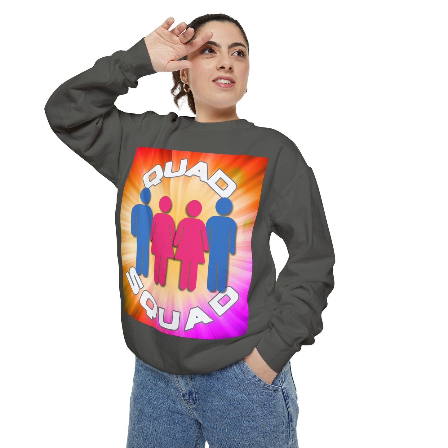 "Quad Squad" Unisex Garment-Dyed Sweatshirt