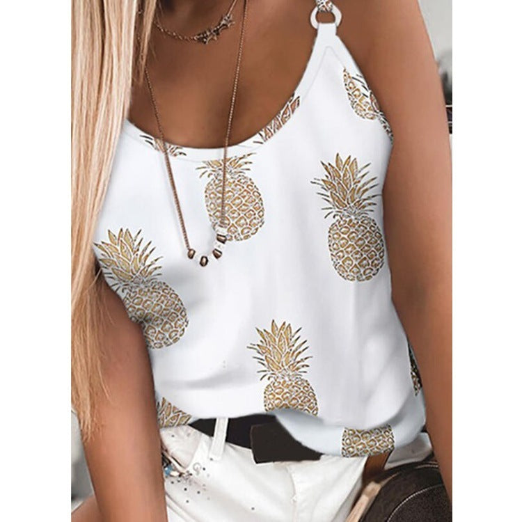 Women's Pineapple Print Suspender Top