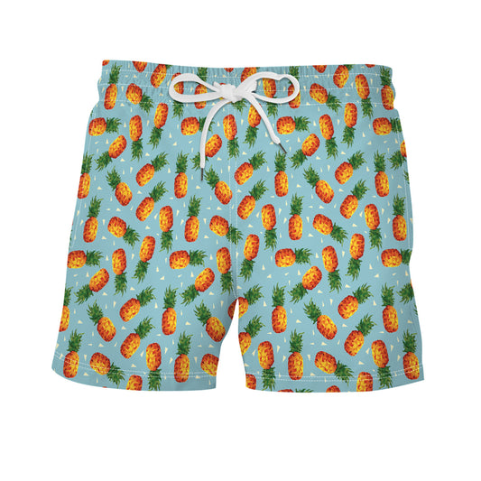 Men's Pineapple Print Beach Shorts