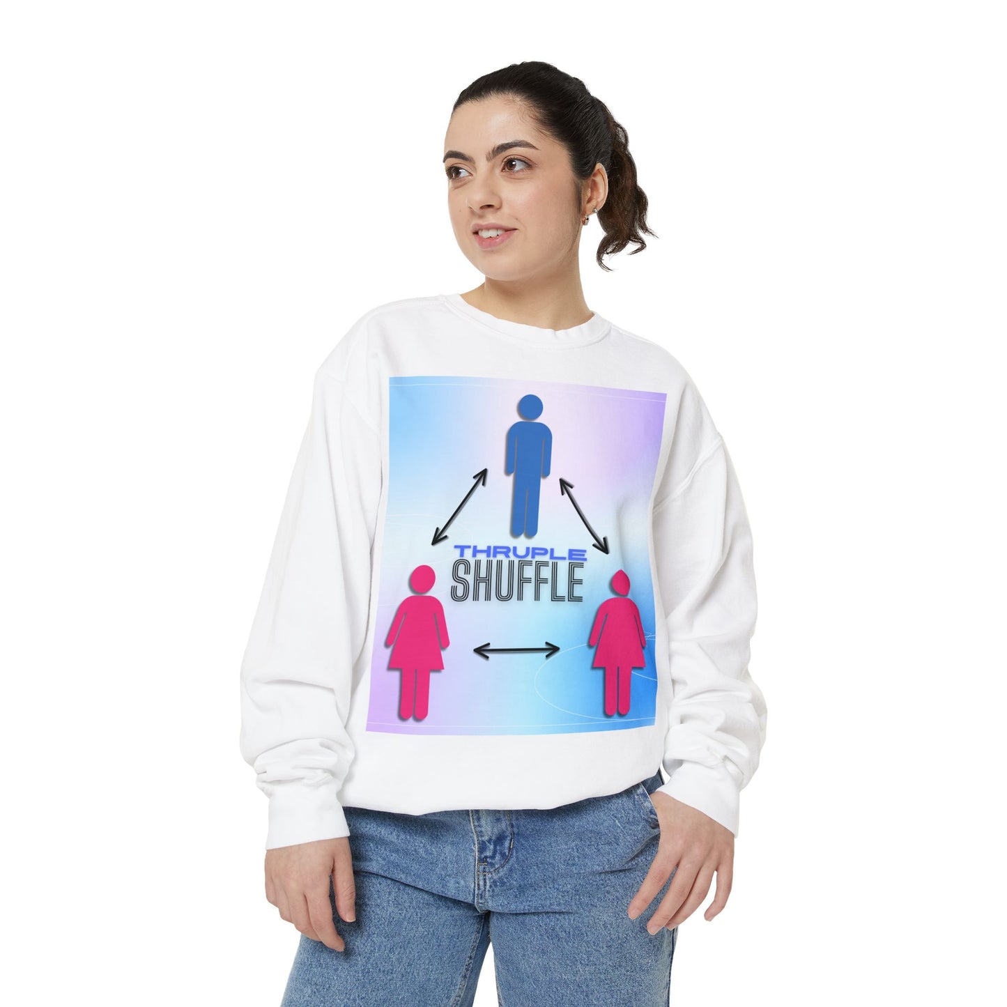 "Thruple Shuffle" Unisex Garment-Dyed Sweatshirt - LAYNE STUDIO