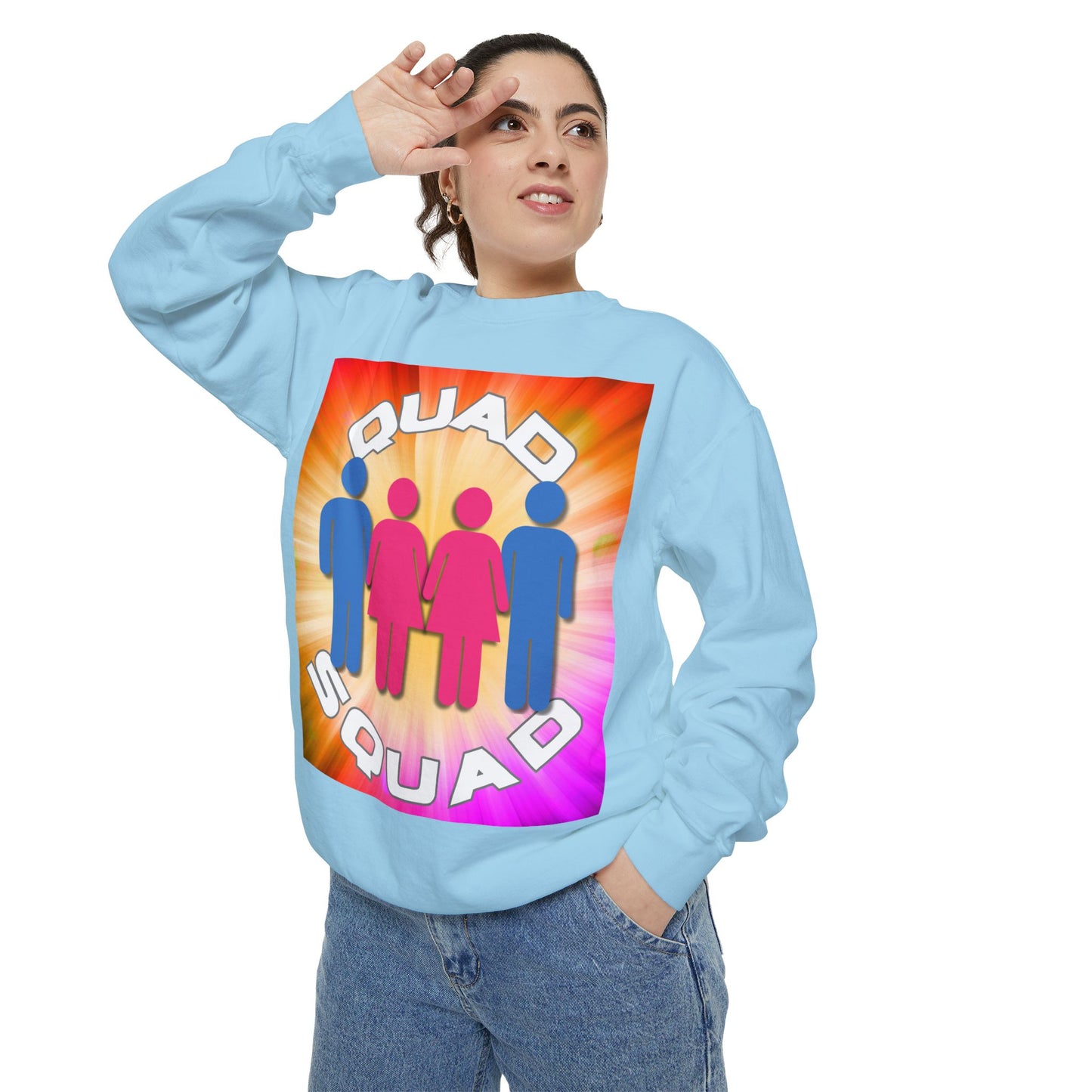 "Quad Squad" Unisex Garment-Dyed Sweatshirt