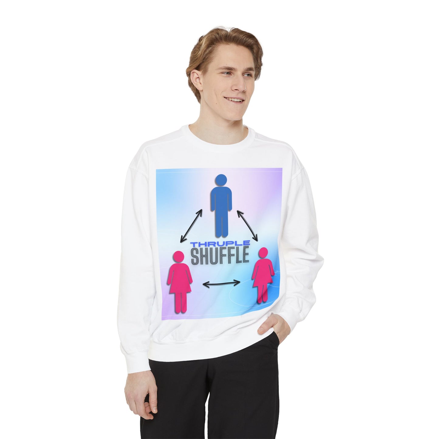 "Thruple Shuffle" Unisex Garment-Dyed Sweatshirt - LAYNE STUDIO