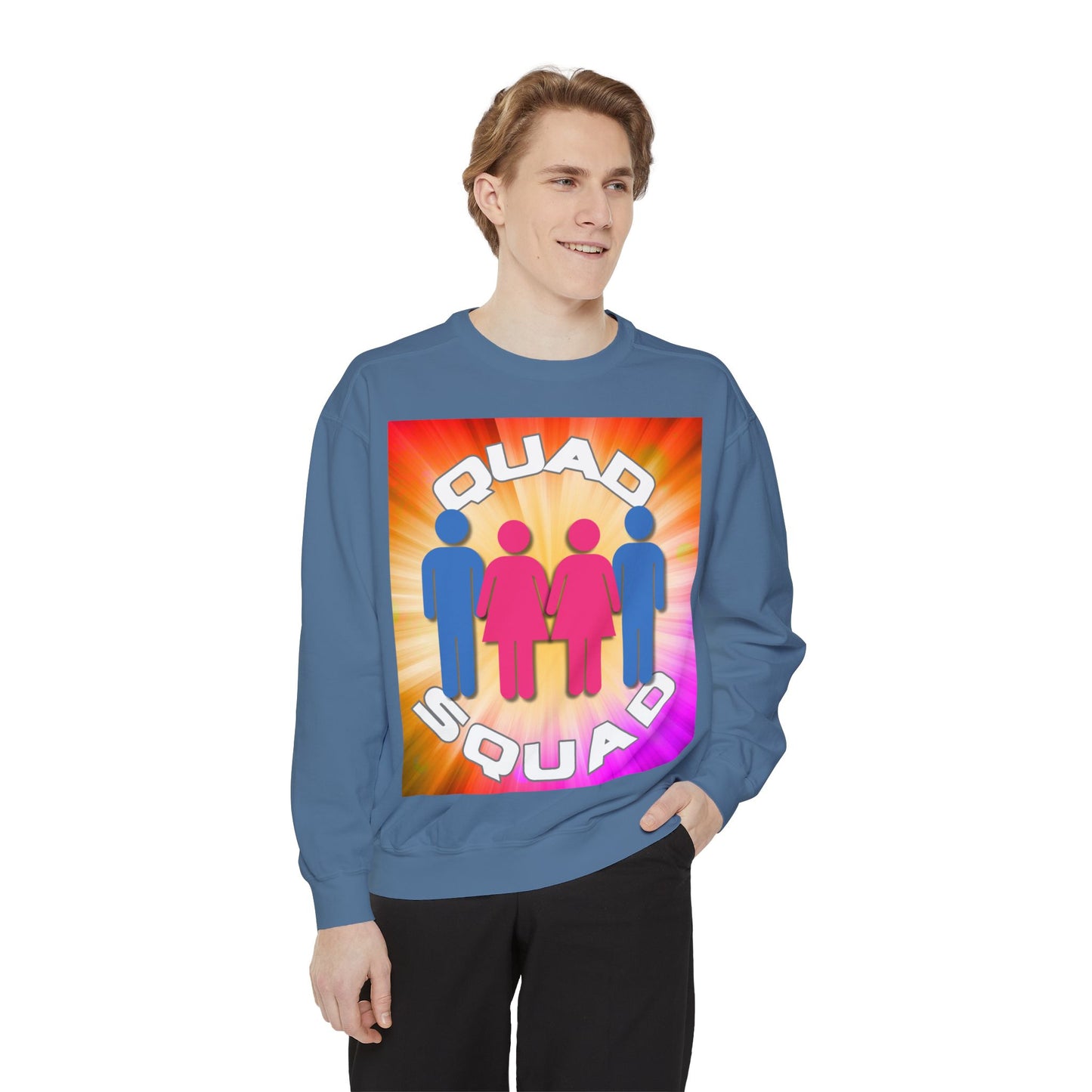 "Quad Squad" Unisex Garment-Dyed Sweatshirt