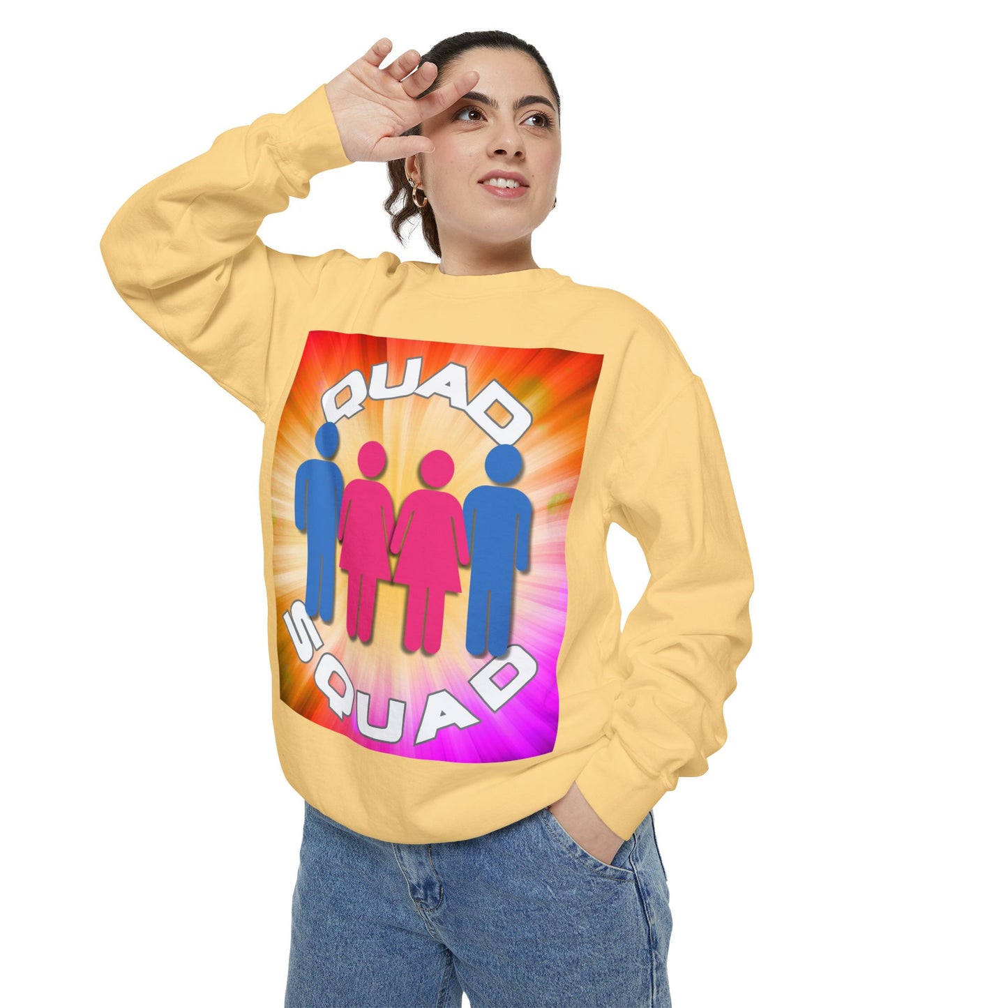 "Quad Squad" Unisex Garment-Dyed Sweatshirt