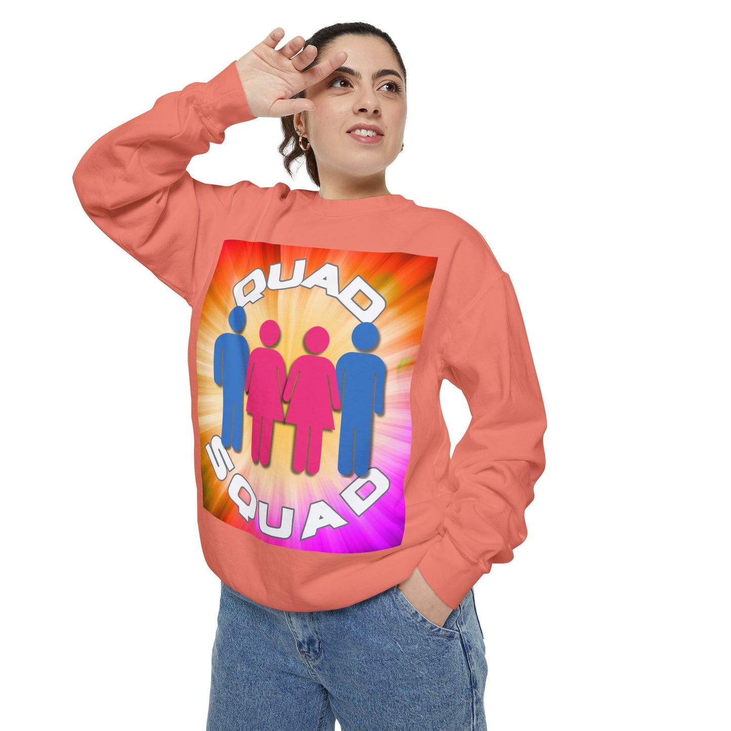 "Quad Squad" Unisex Garment-Dyed Sweatshirt