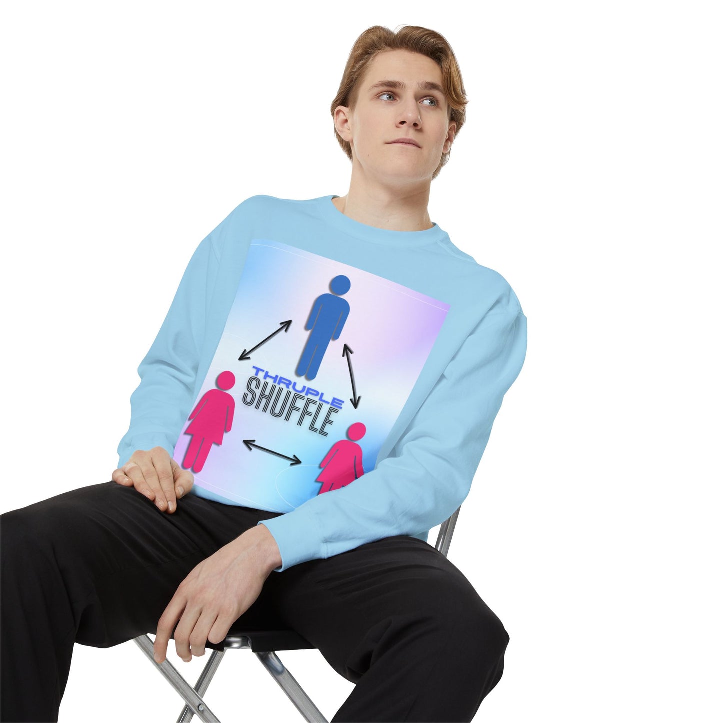 "Thruple Shuffle" Unisex Garment-Dyed Sweatshirt - LAYNE STUDIO