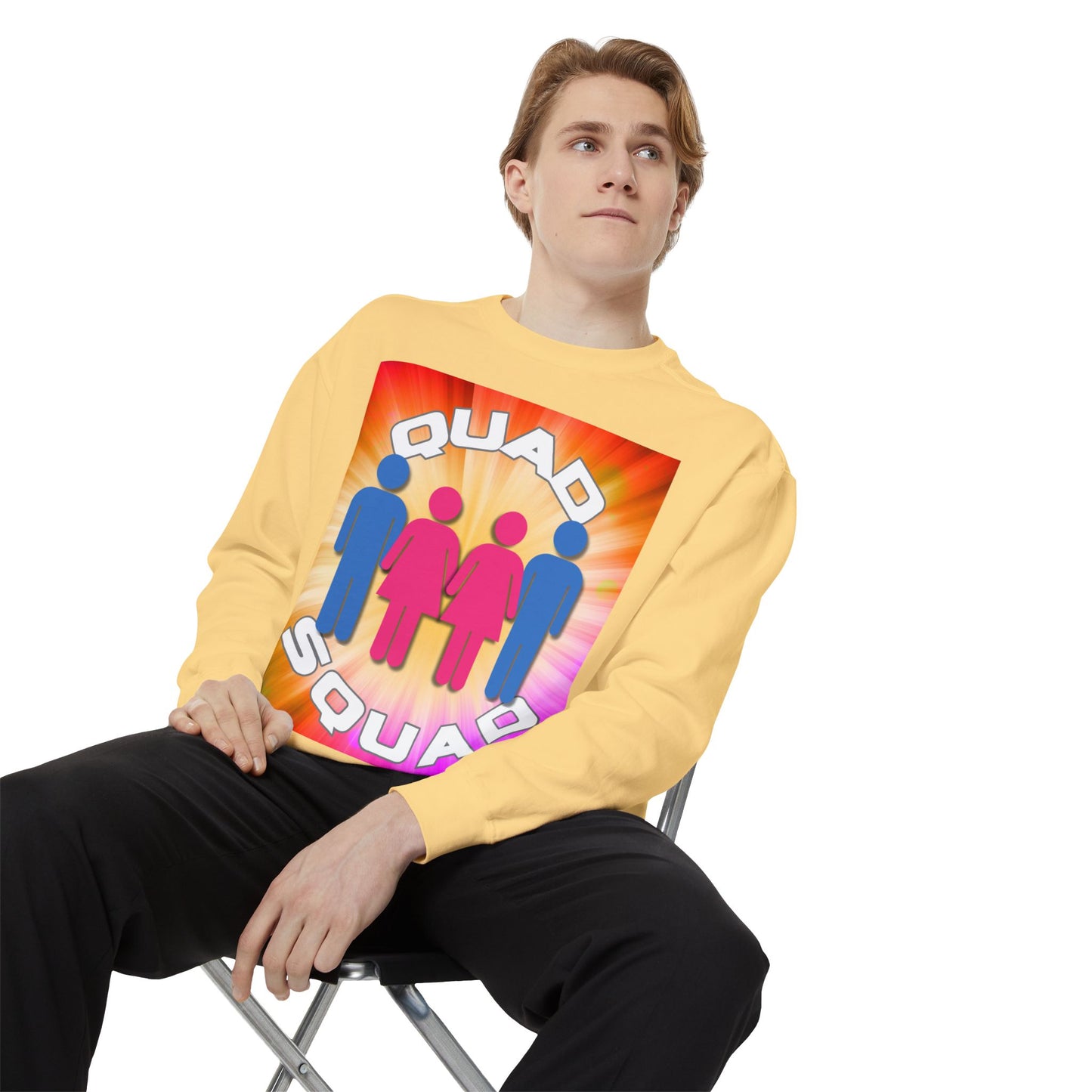 "Quad Squad" Unisex Garment-Dyed Sweatshirt