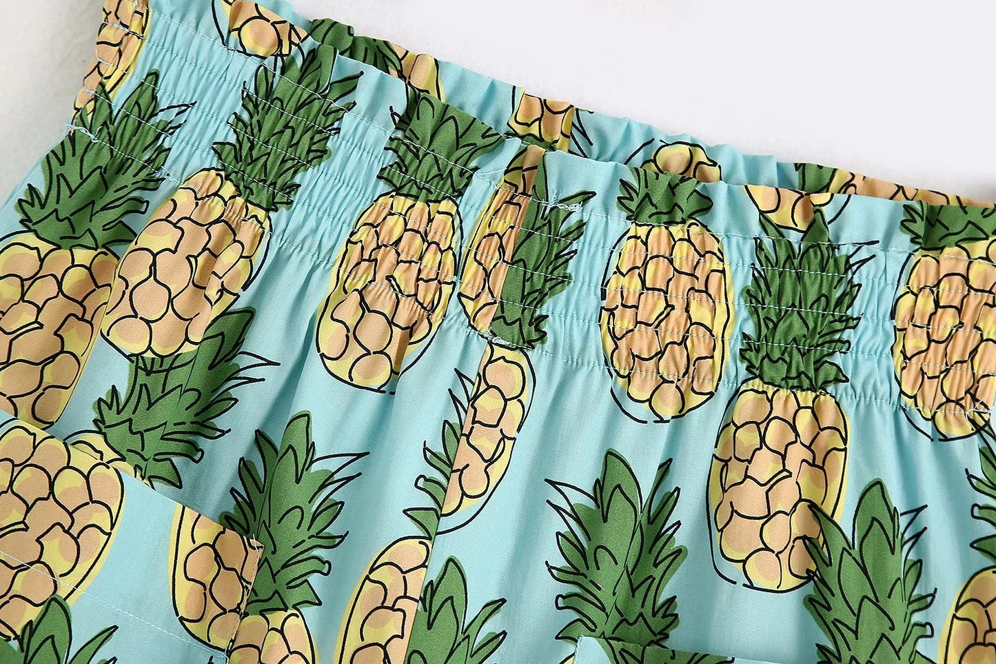 Slimming Pineapple Print Shorts