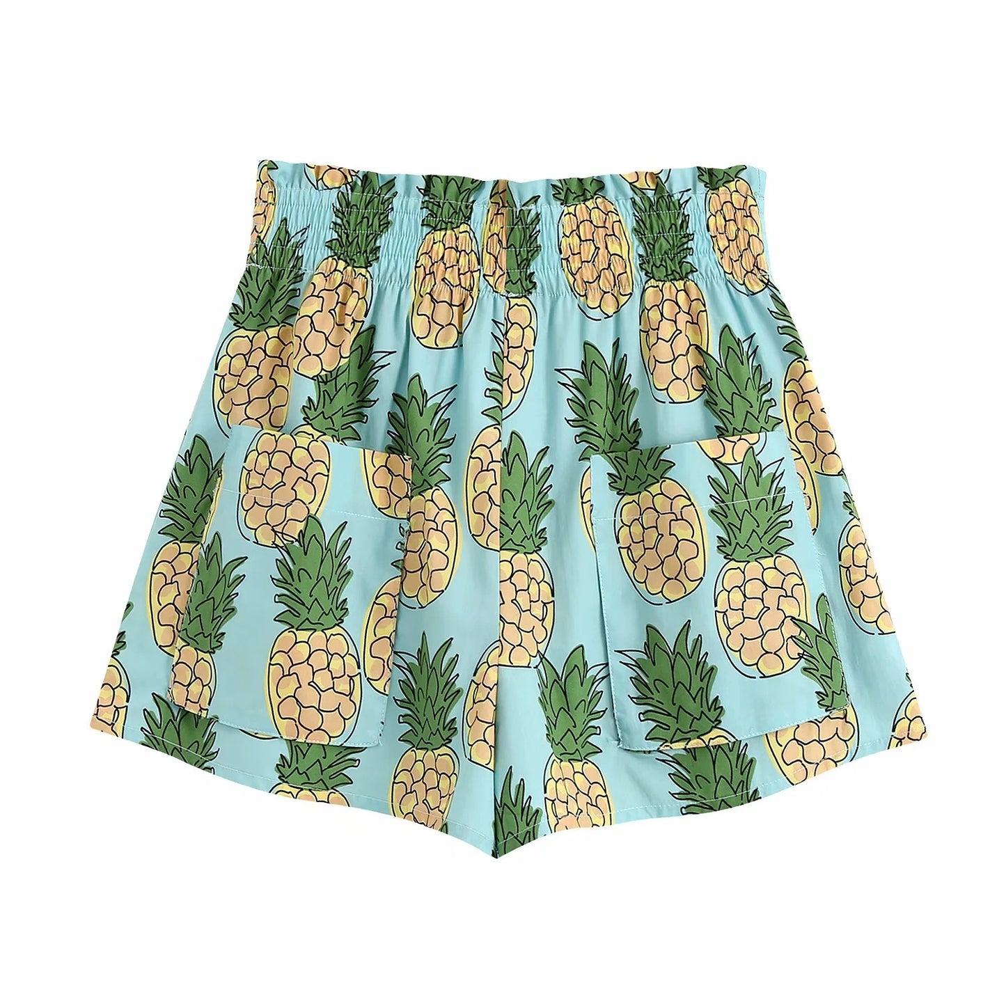 Slimming Pineapple Print Shorts