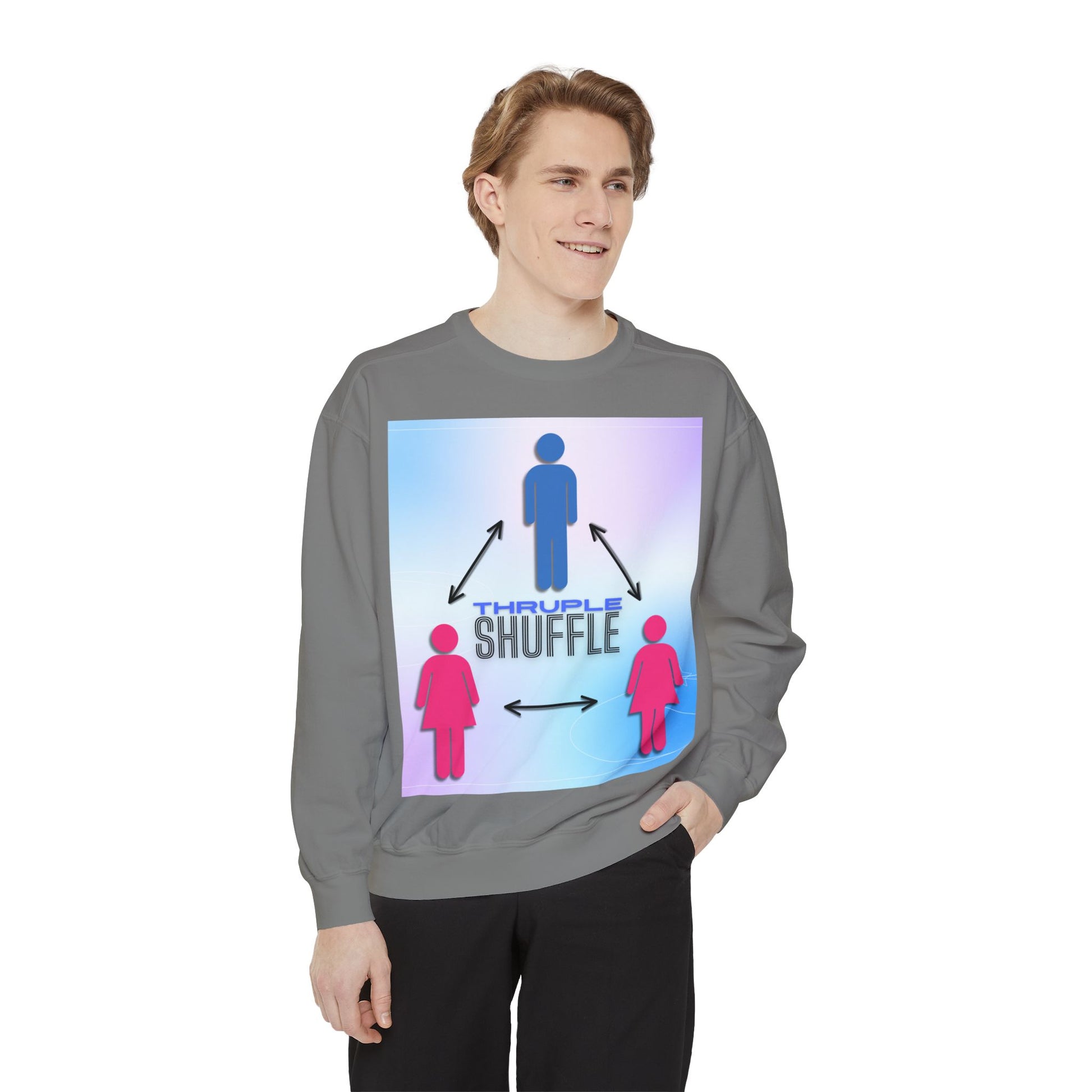 "Thruple Shuffle" Unisex Garment-Dyed Sweatshirt - LAYNE STUDIO