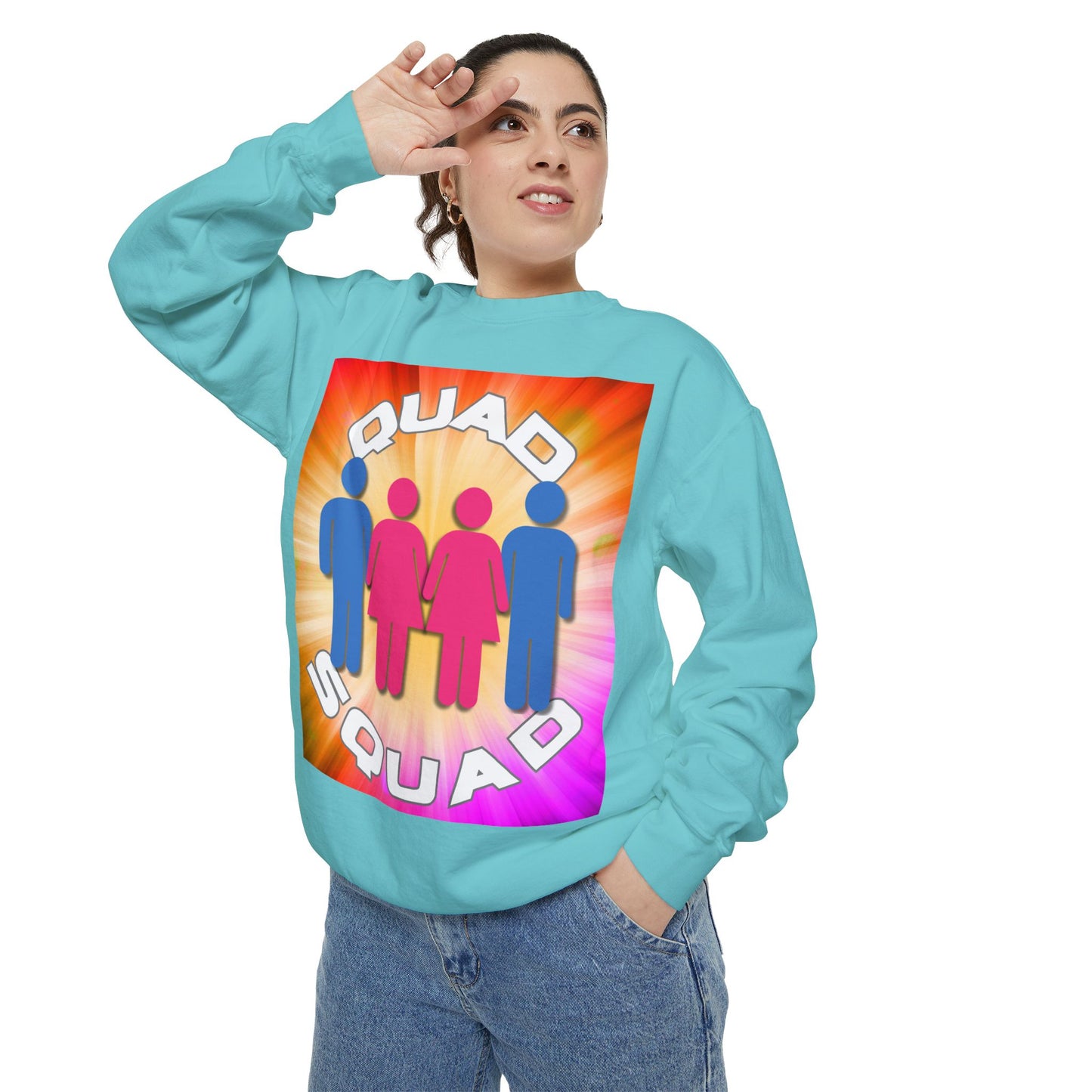 "Quad Squad" Unisex Garment-Dyed Sweatshirt