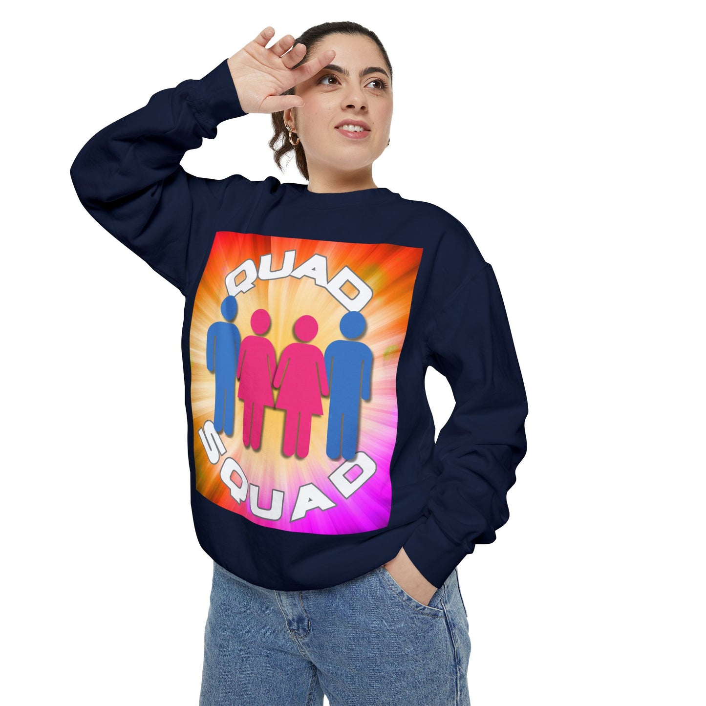 "Quad Squad" Unisex Garment-Dyed Sweatshirt