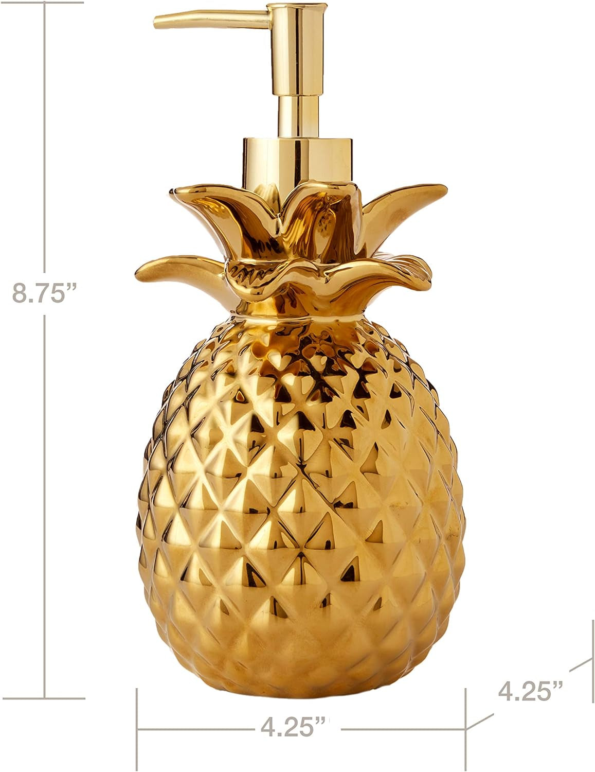 by  Gilded Pineapple Soap Dispenser, Gold
