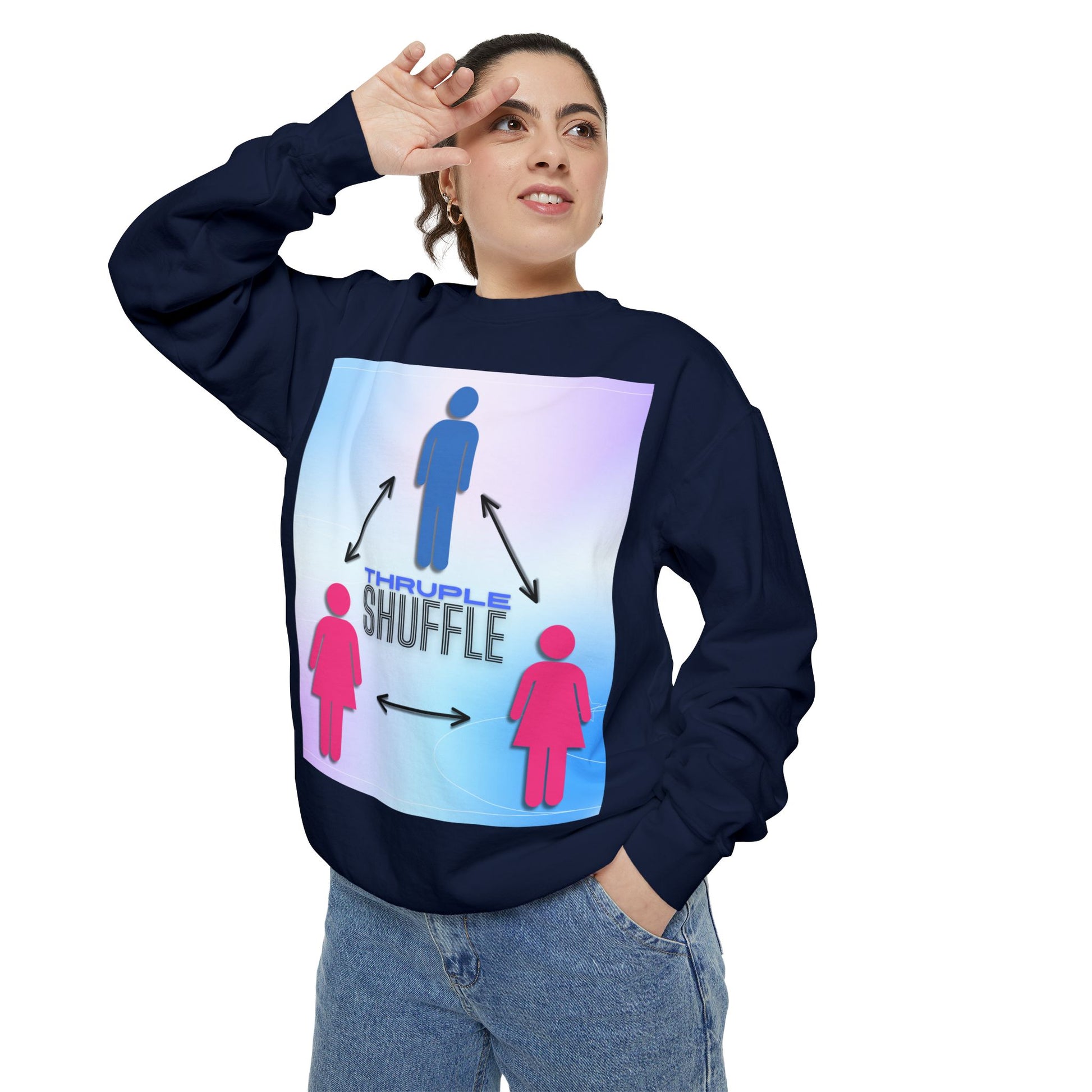 "Thruple Shuffle" Unisex Garment-Dyed Sweatshirt - LAYNE STUDIO