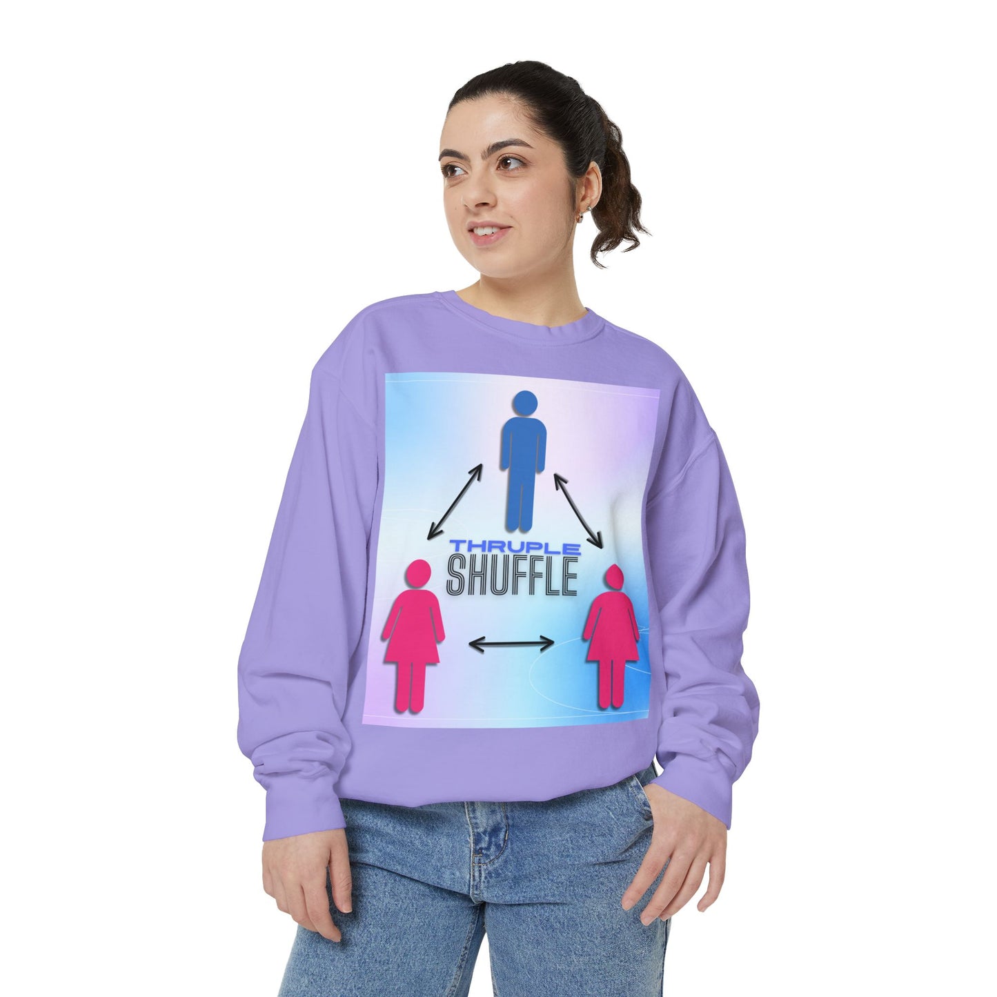 "Thruple Shuffle" Unisex Garment-Dyed Sweatshirt - LAYNE STUDIO