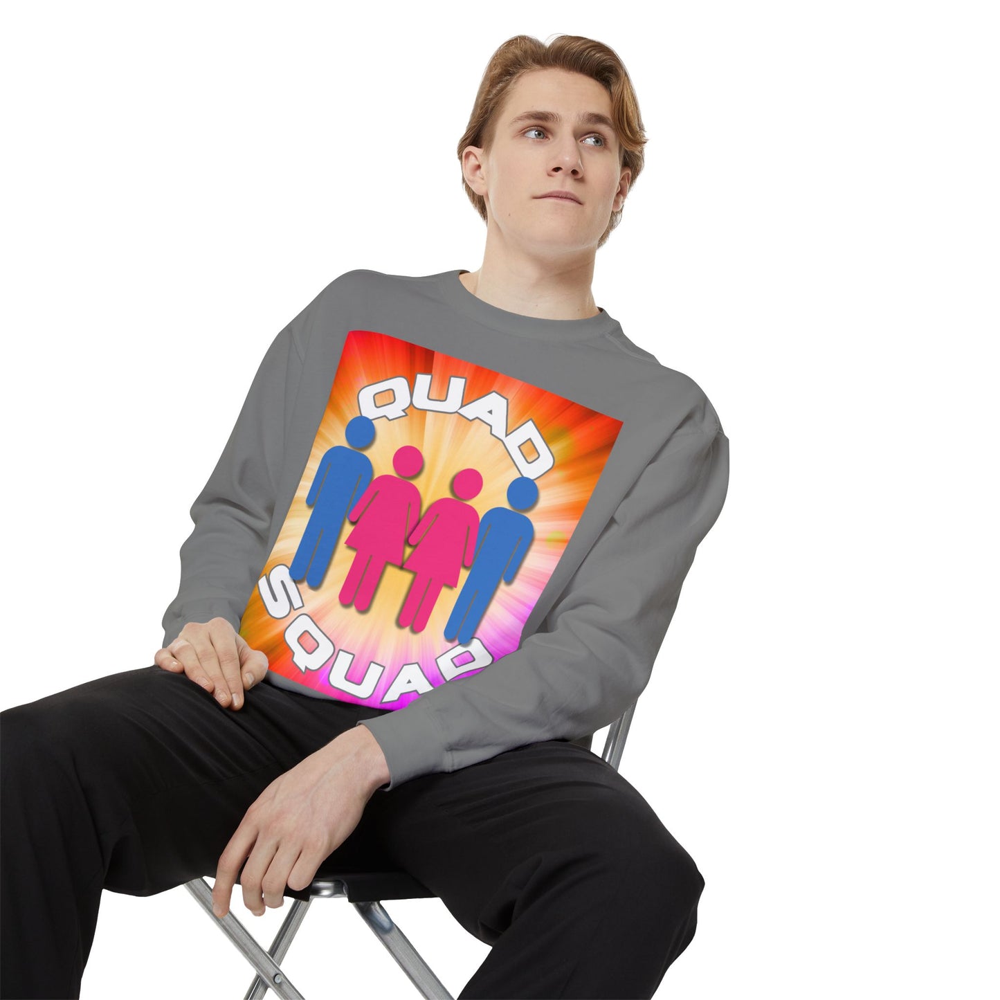 "Quad Squad" Unisex Garment-Dyed Sweatshirt