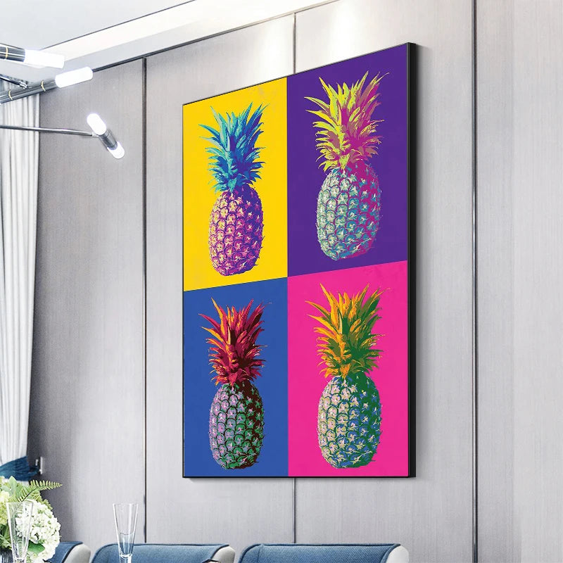 Colored Fruits Pineapple Canvas Painting Modern Restaurant Kitchen Wall Decorative Posters Wall Art Nodic Home Decor (No Frame)