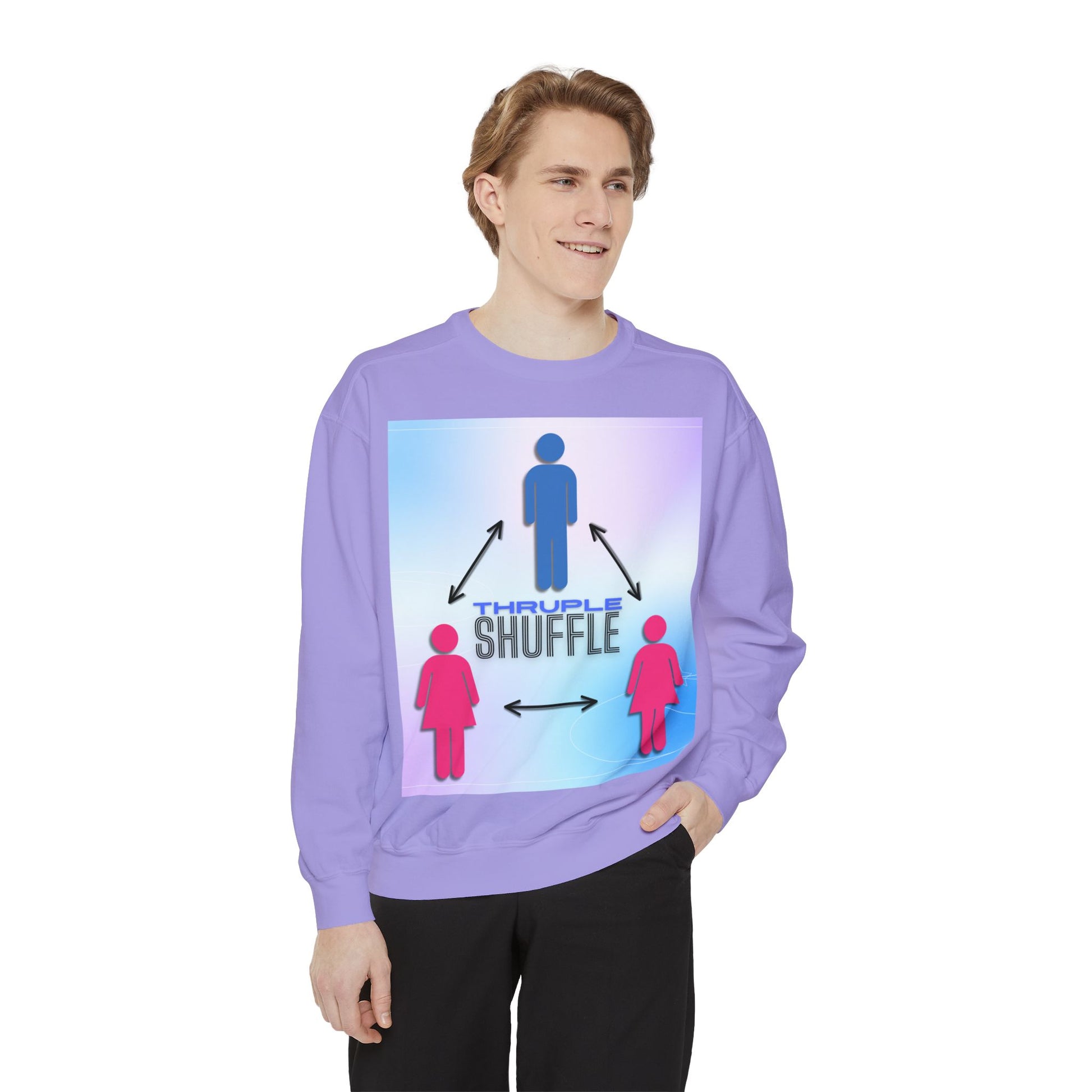 "Thruple Shuffle" Unisex Garment-Dyed Sweatshirt - LAYNE STUDIO