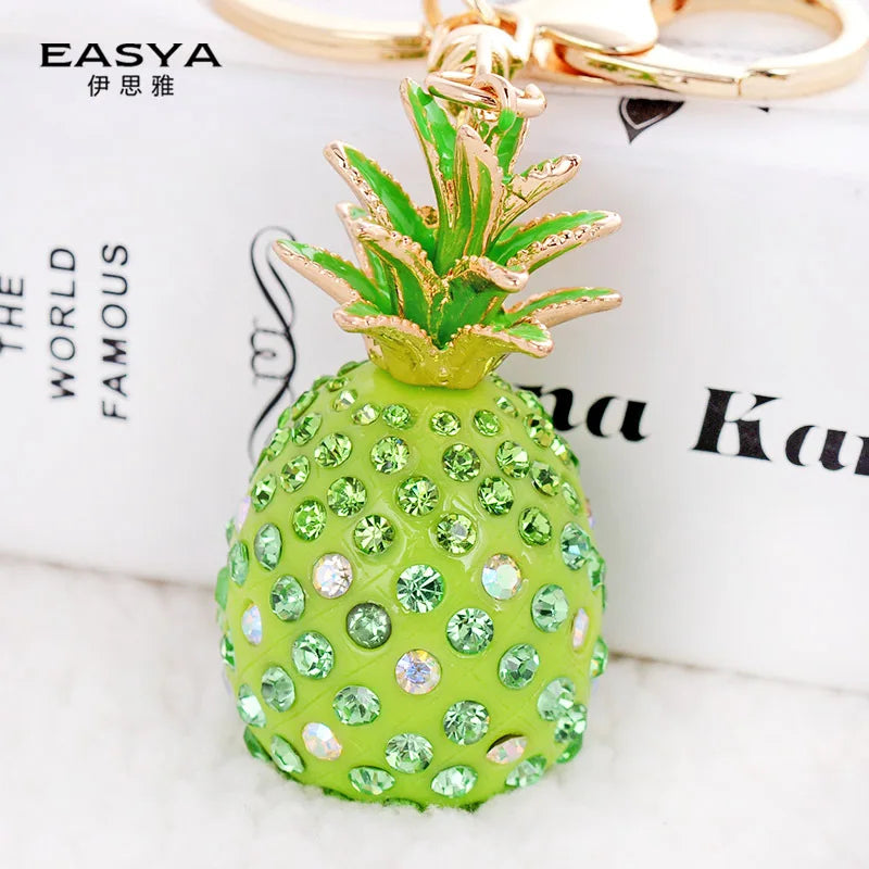 Korean Creative Resin Pineapple Design Key Chain Girl Bag Hanging Decoration Hot Small Gift Car Exquisite Pendant