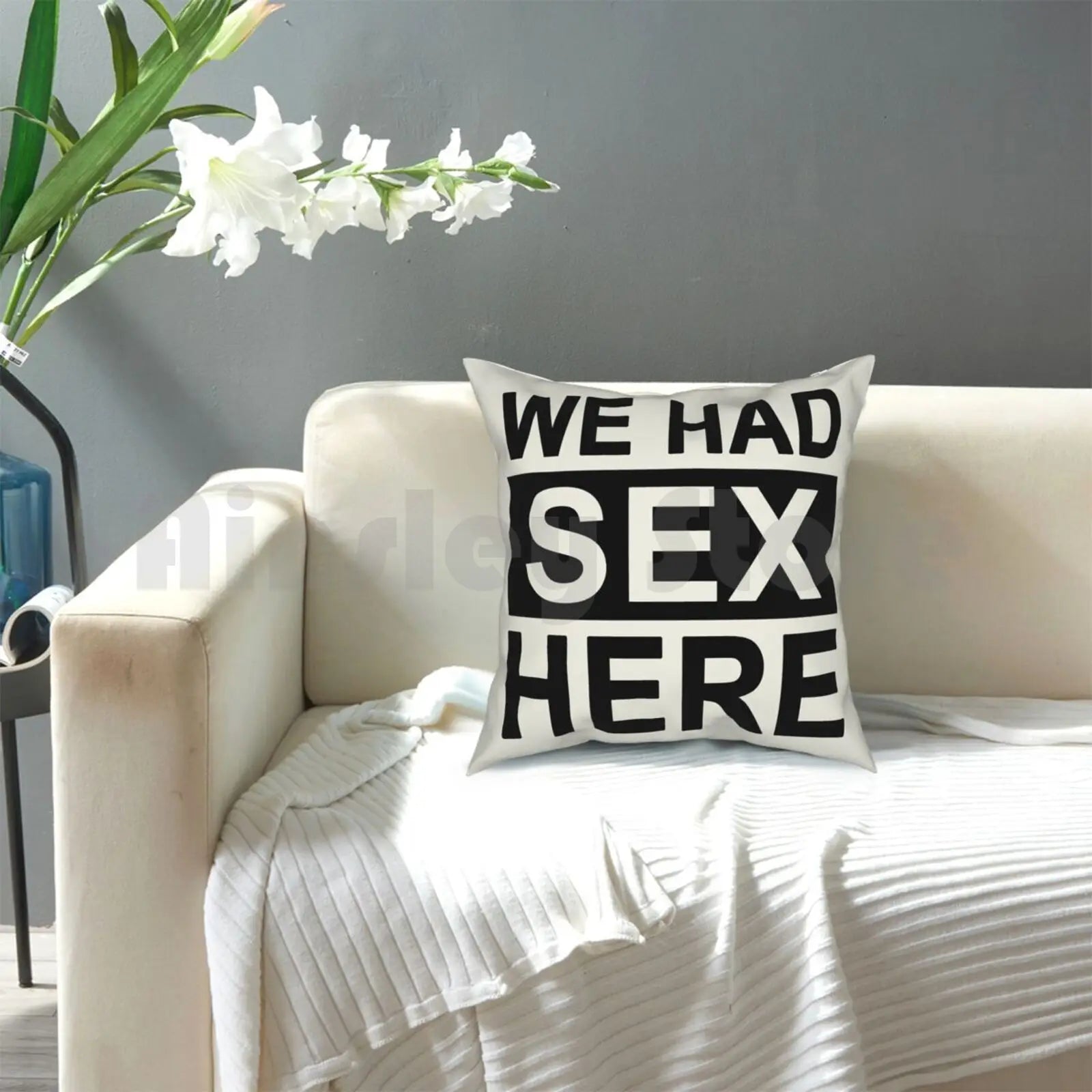 We Had Sex Here Printed Pillowcase Soft Throw Pillow