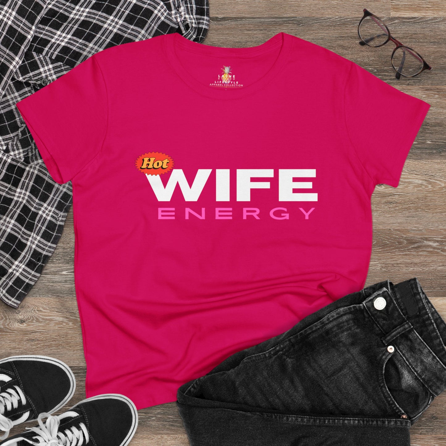 "Hot Wife Energy" Graphic Women's Midweight Cotton Tee