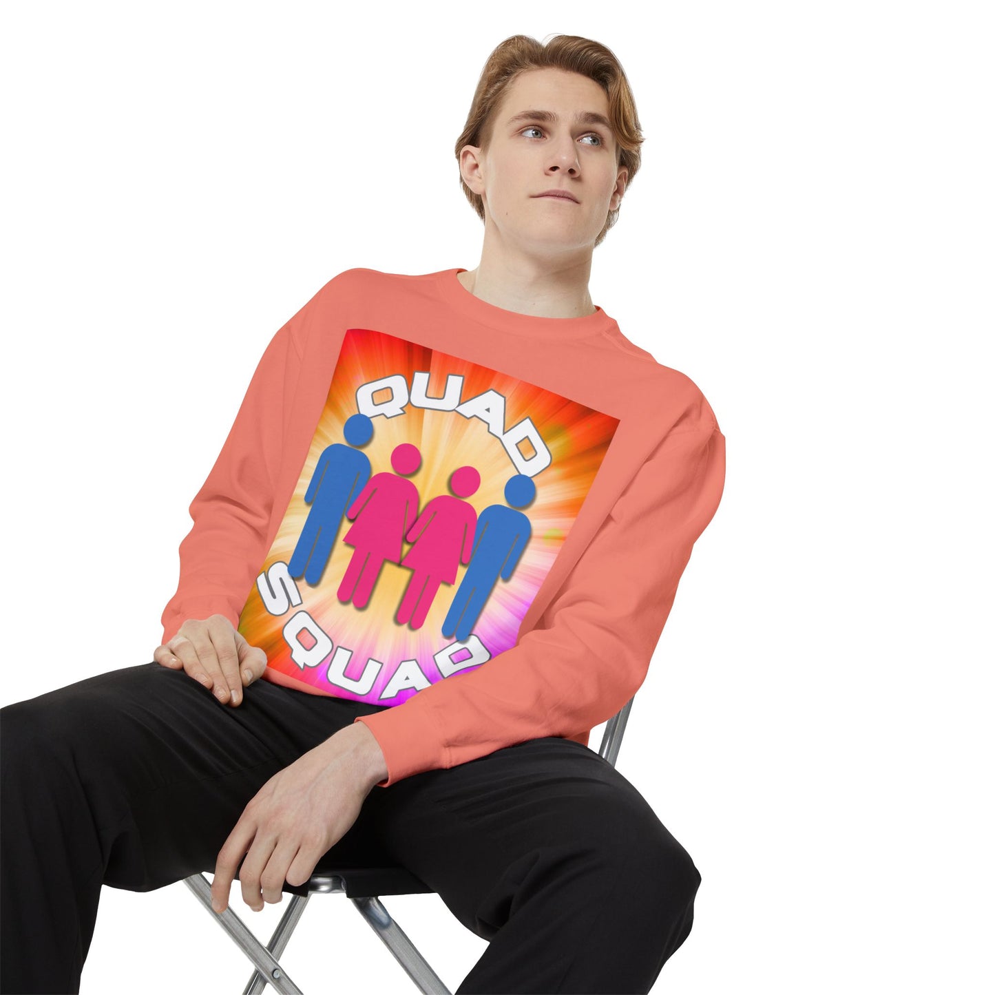 "Quad Squad" Unisex Garment-Dyed Sweatshirt