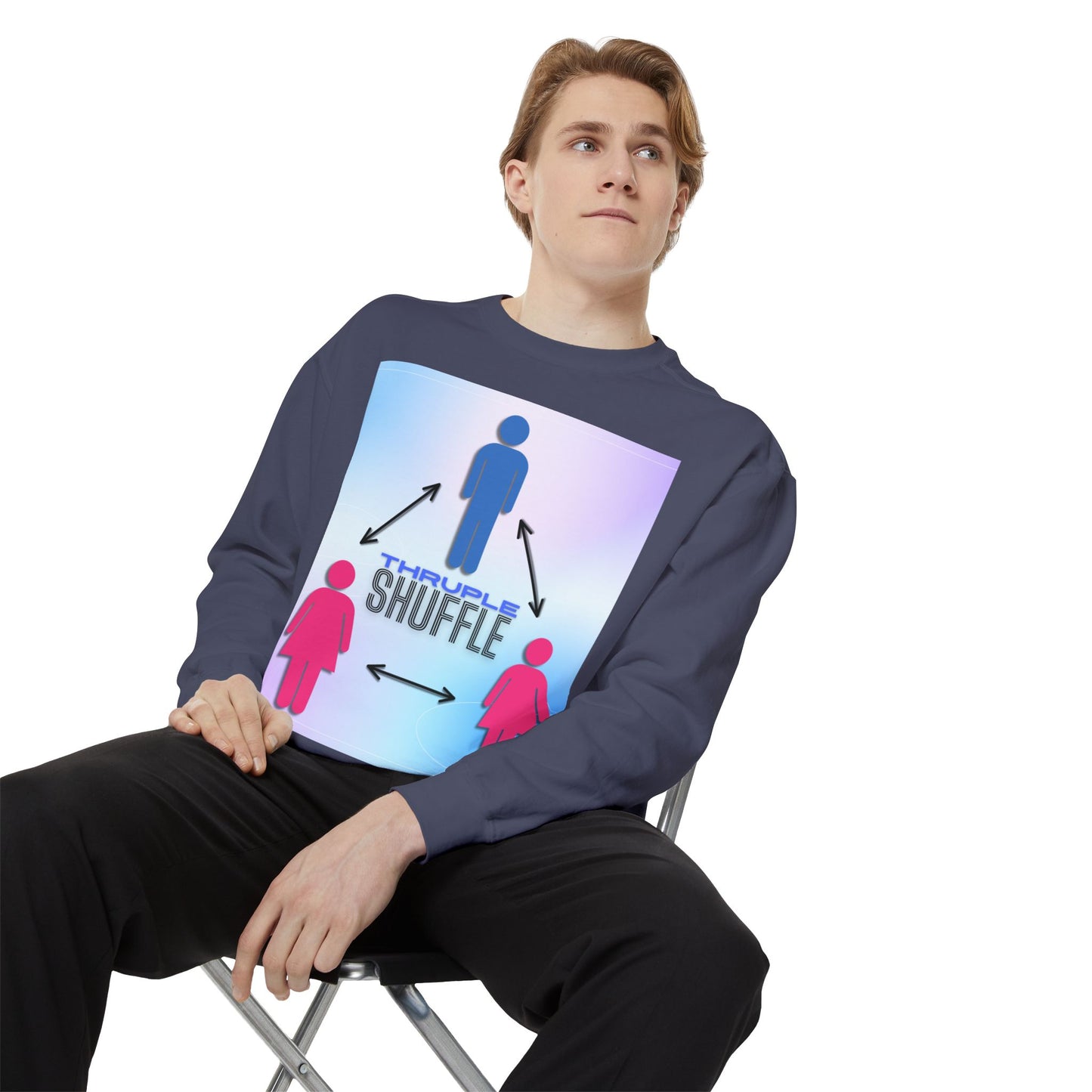 "Thruple Shuffle" Unisex Garment-Dyed Sweatshirt - LAYNE STUDIO