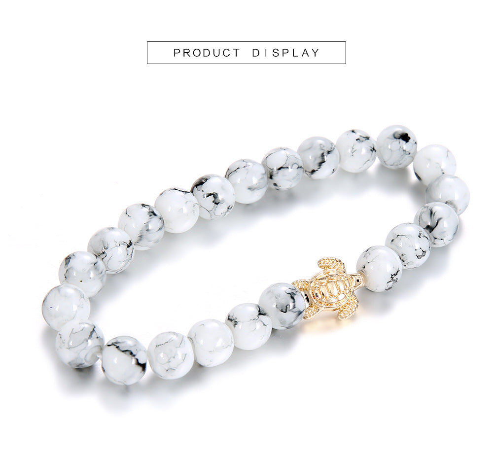 Pineapple Beads and Diamonds Turquoise Bracelet