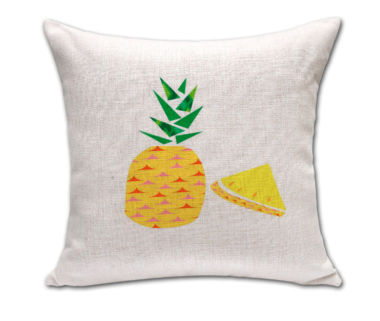 Pineapple Sketch Cotton Throw Pillow