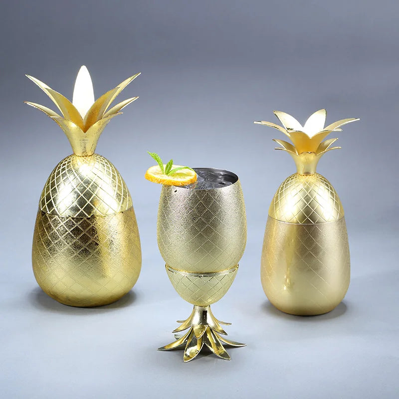 Pineapple Tumbler / Mug Moscow Mule Mug Available in 3 Color (Silver,Copper,Gold)- Cocktail Drinking Cups Mugs Bar Tool