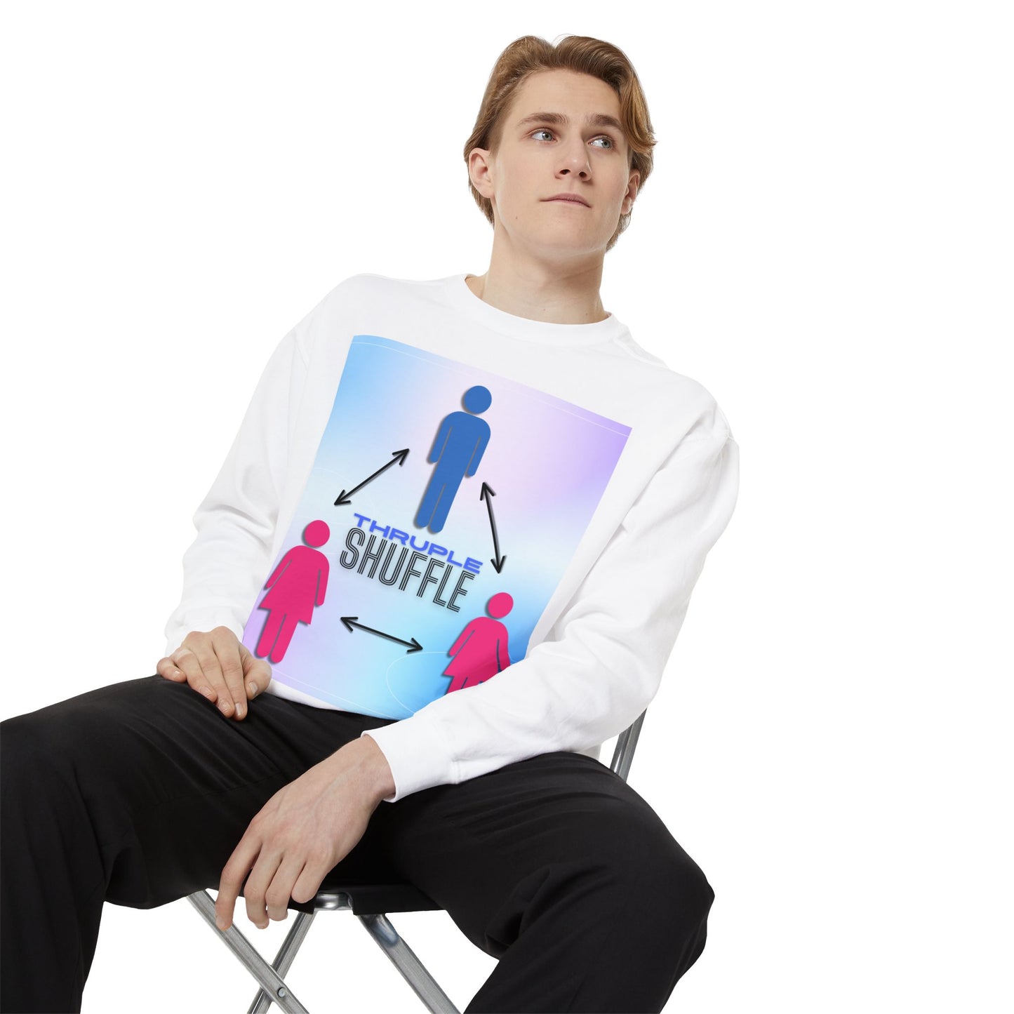 "Thruple Shuffle" Unisex Garment-Dyed Sweatshirt - LAYNE STUDIO