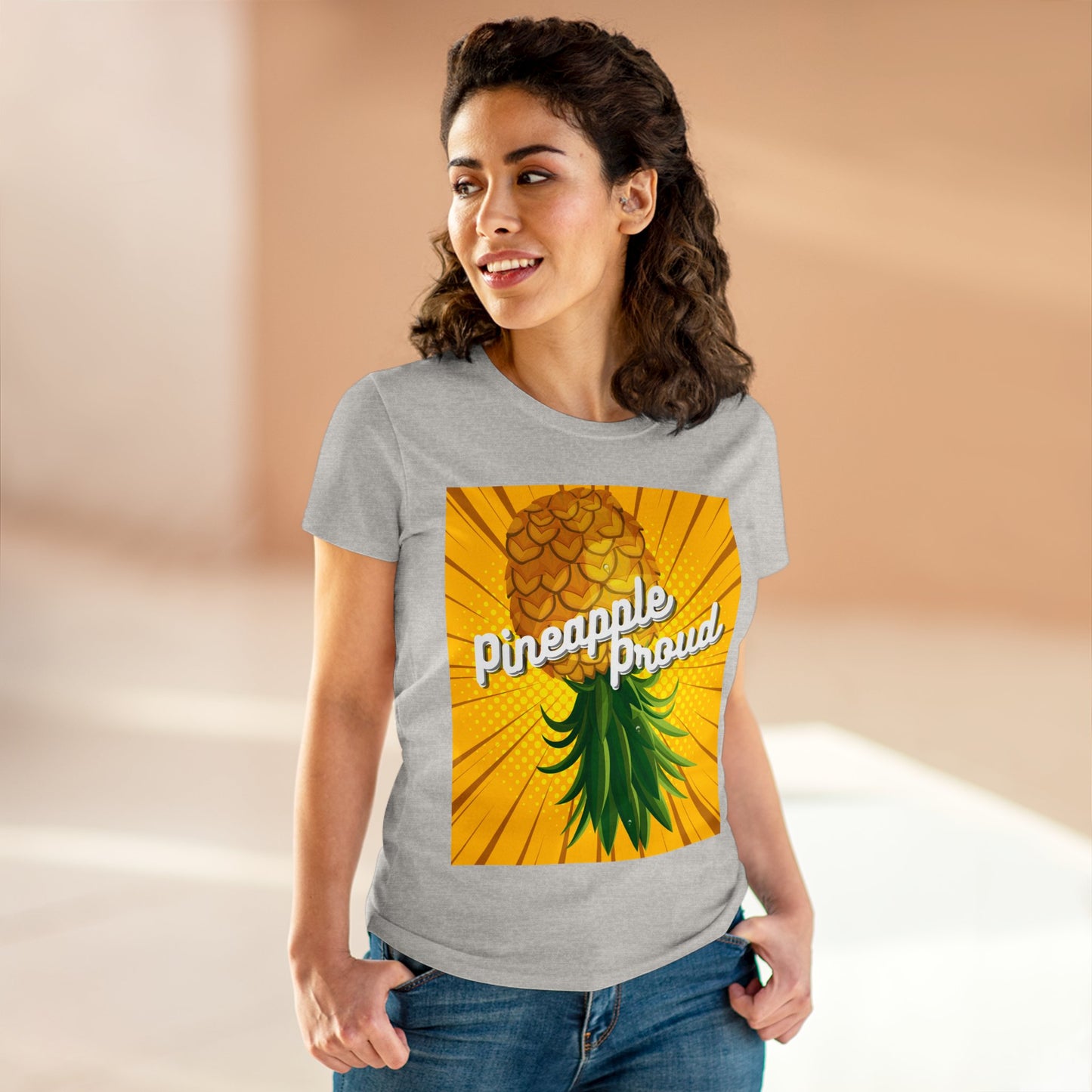"Pineapple Proud" Graphic Women's Midweight Cotton Tee