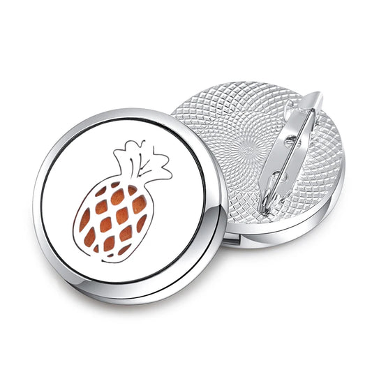 Pineapple Stainless Steel Brooch Aromatherapy Essential Oil Diffuser